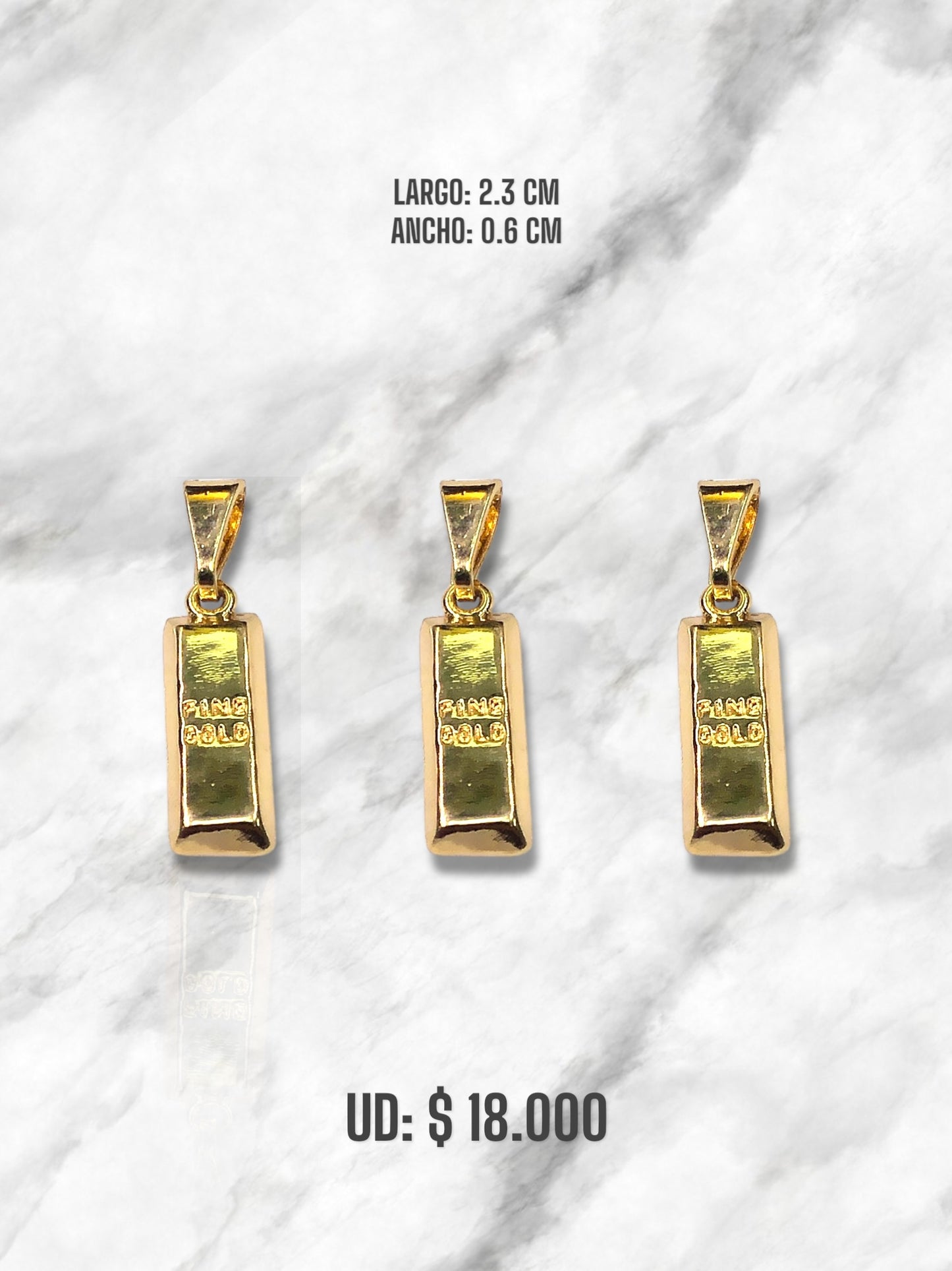 DIJE LINGOTE DE ORO LAMINADO
