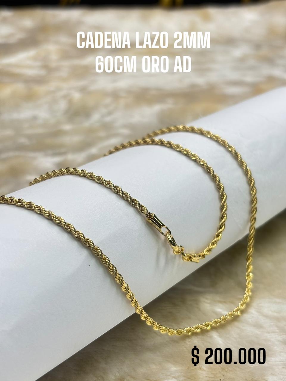 CADENA LAZO 2MM 60CM ORO AD