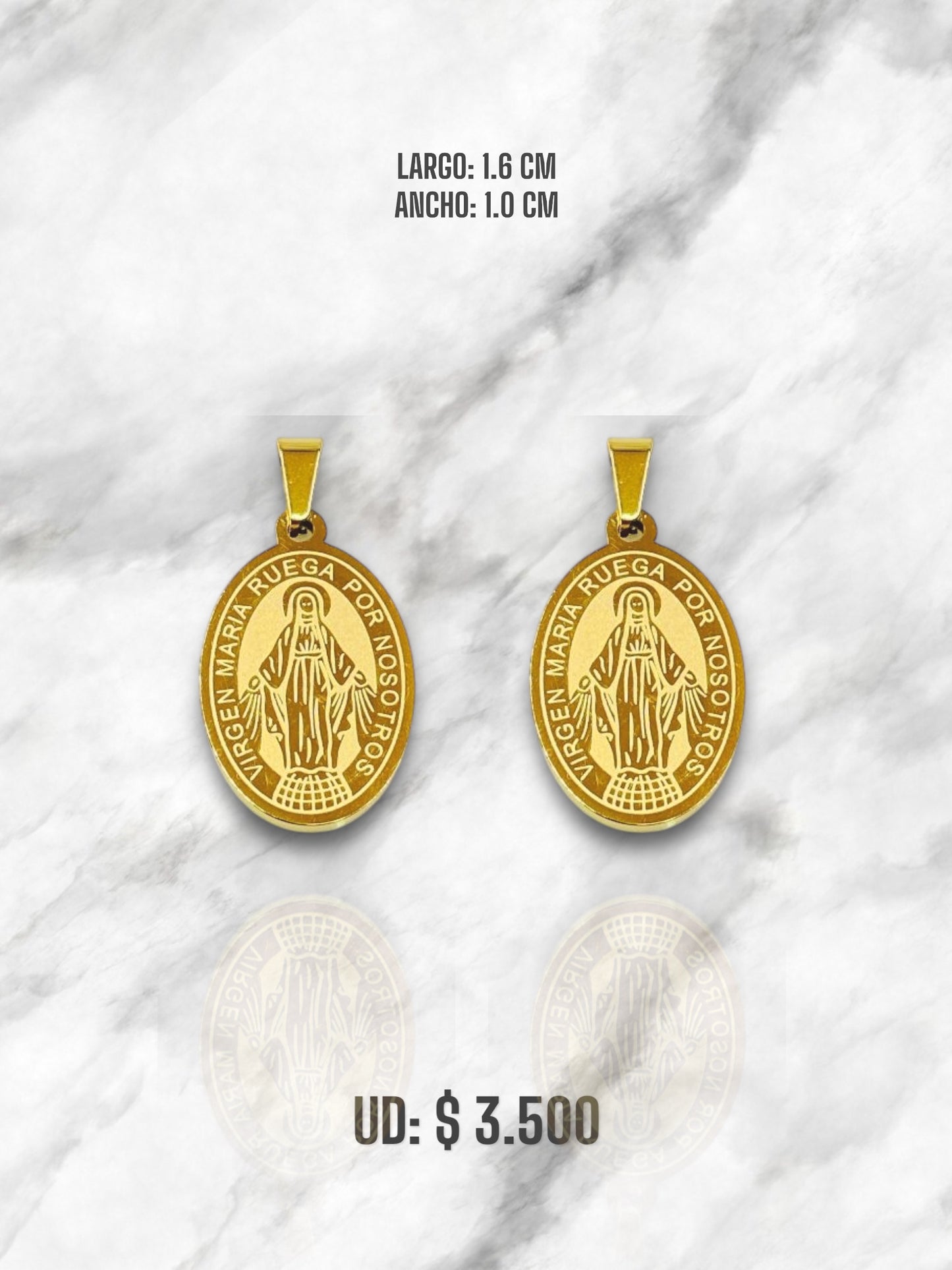 DIJE VIRGEN MILAGROSA PEQUEÑA TALLADA