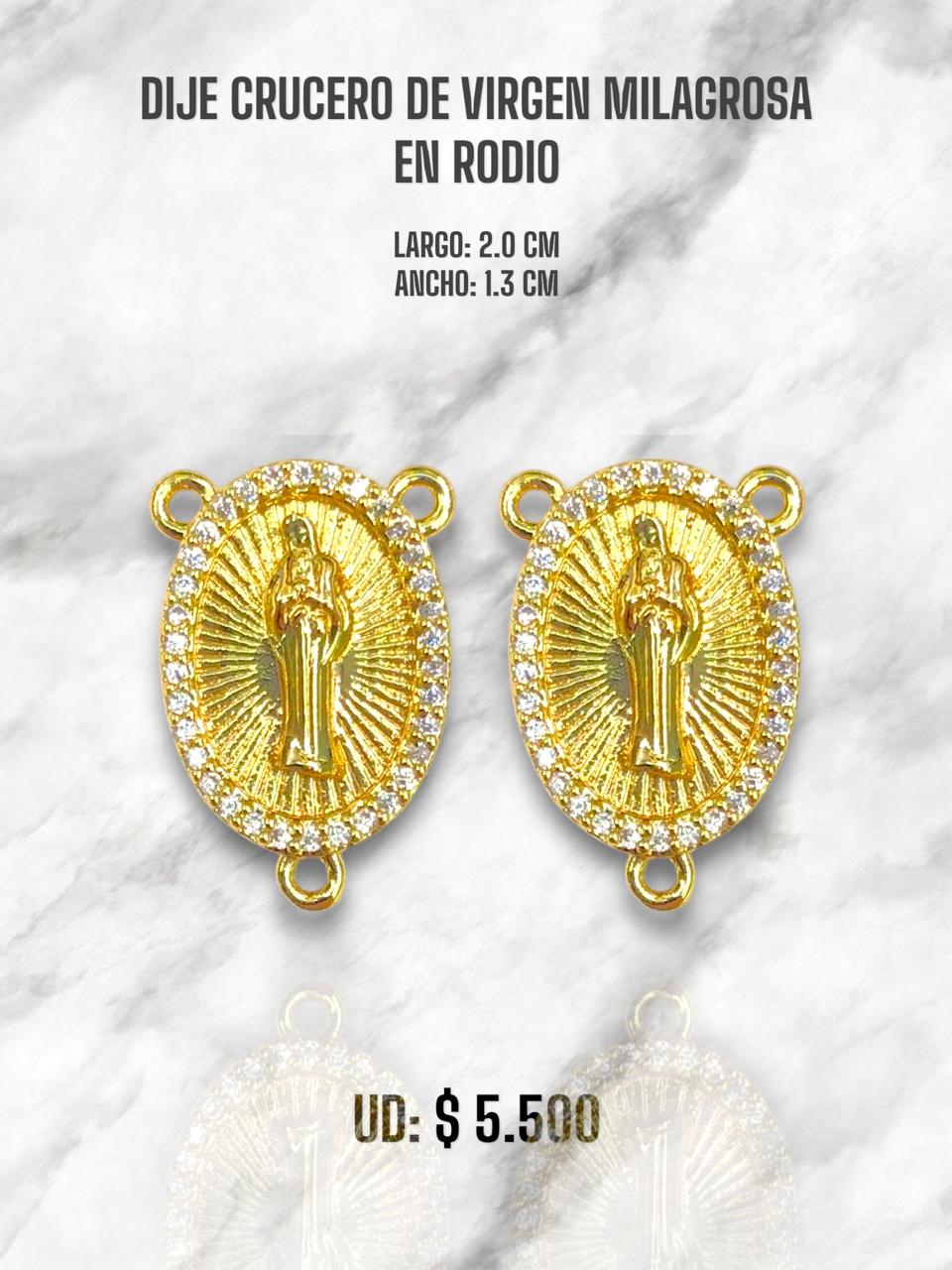 DIJE CRUCERO VIRGEN DE MILAGROSA EN RODIO