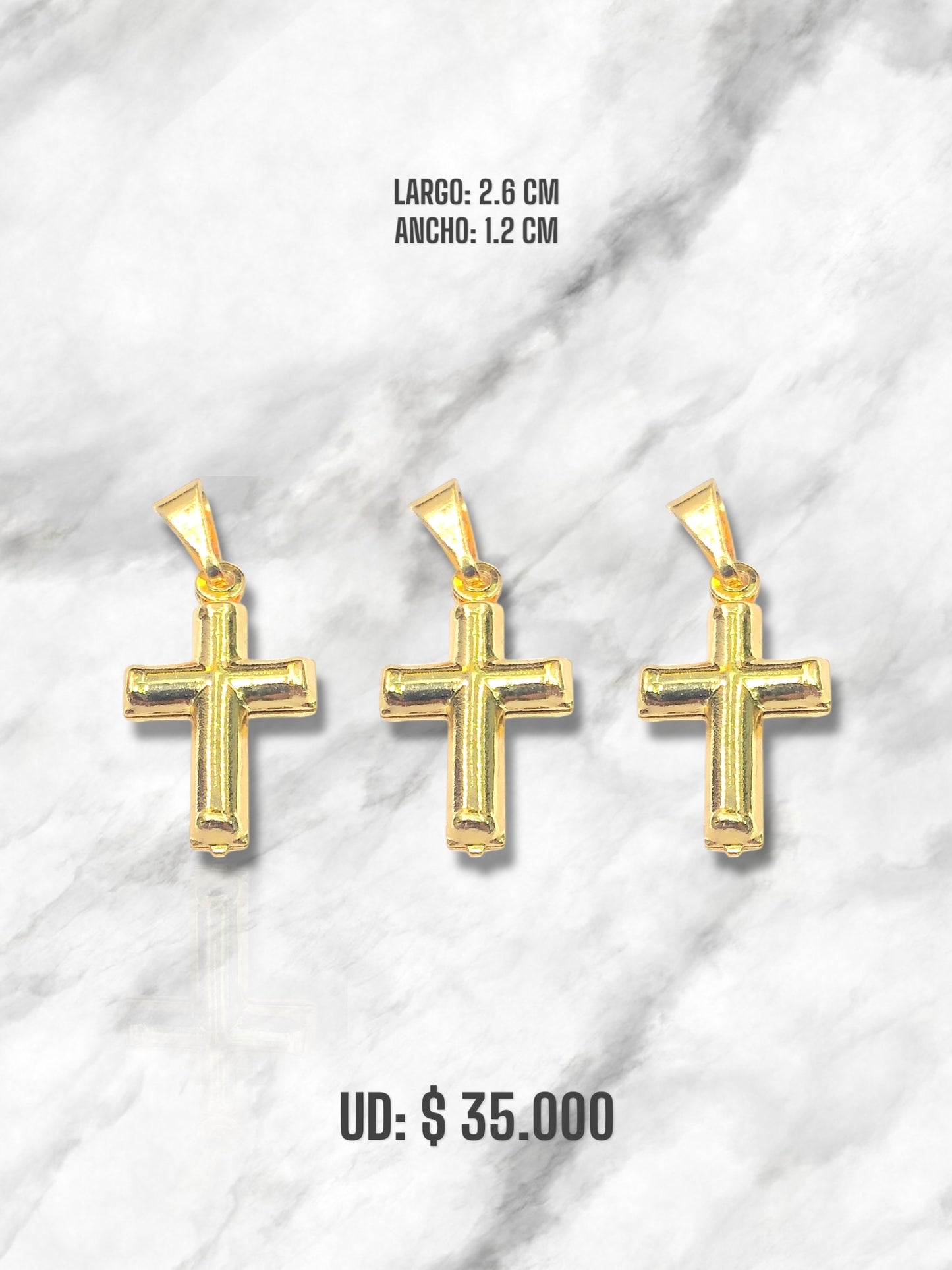 DIJE CRUZ SOPLADA ORO LAMINADO