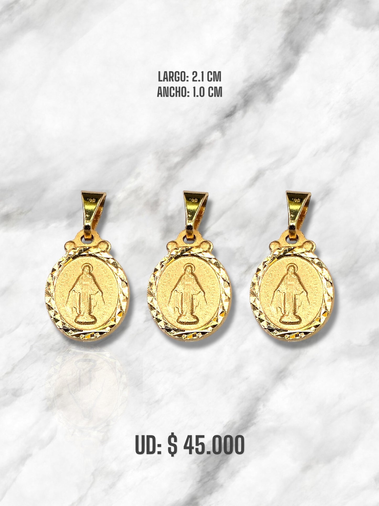 DIJE DIAMANTADA MILAGROSA ORO LAMINADO