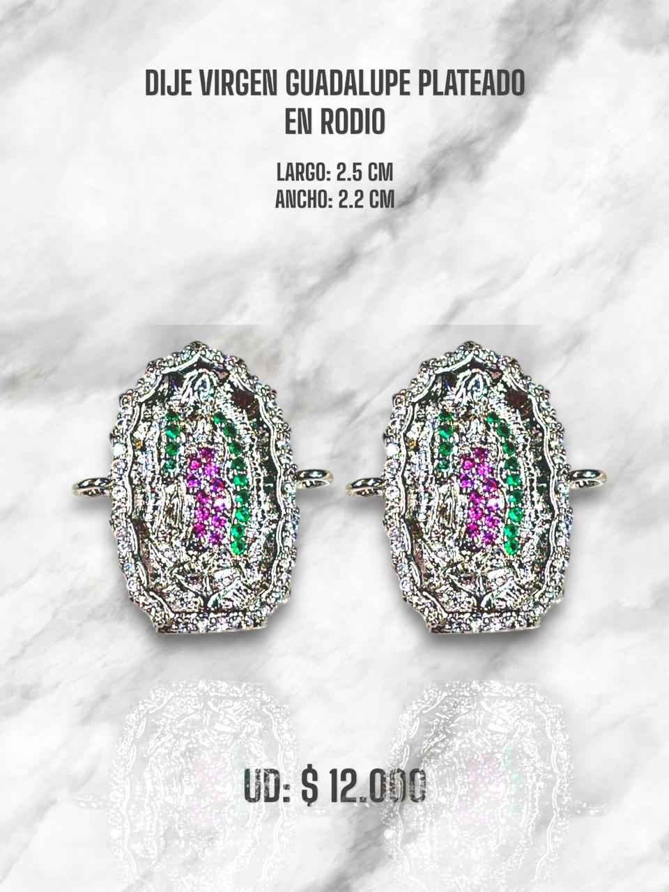 DIJE VIRGEN GUADALUPE PLATEADO EN RODIO