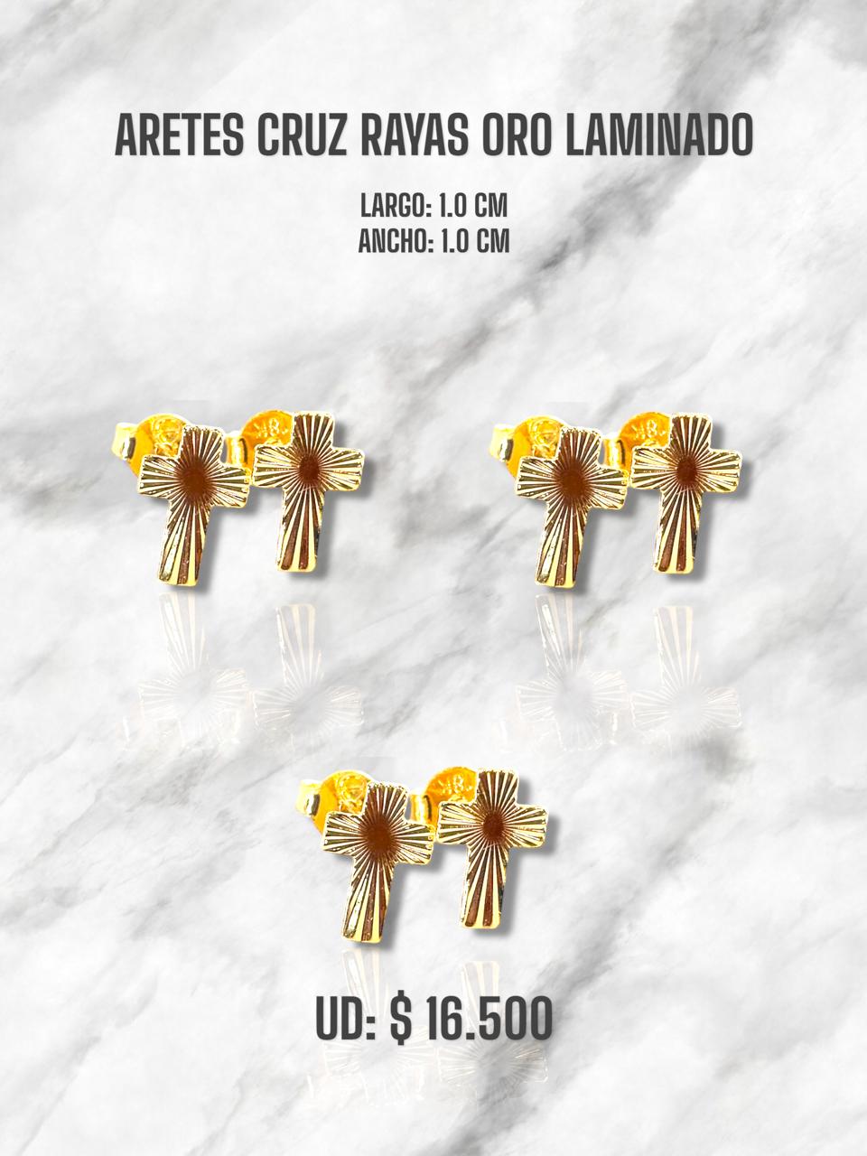 ARETE CRUZ RAYAS ORO LAMINADO