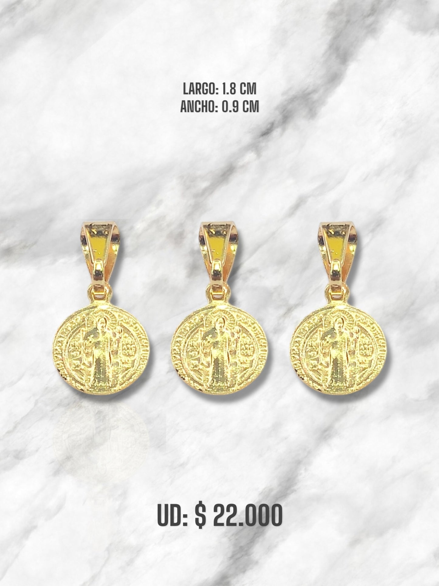 DIJE SAN BENITO CÍRCULO ORO LAMINADO