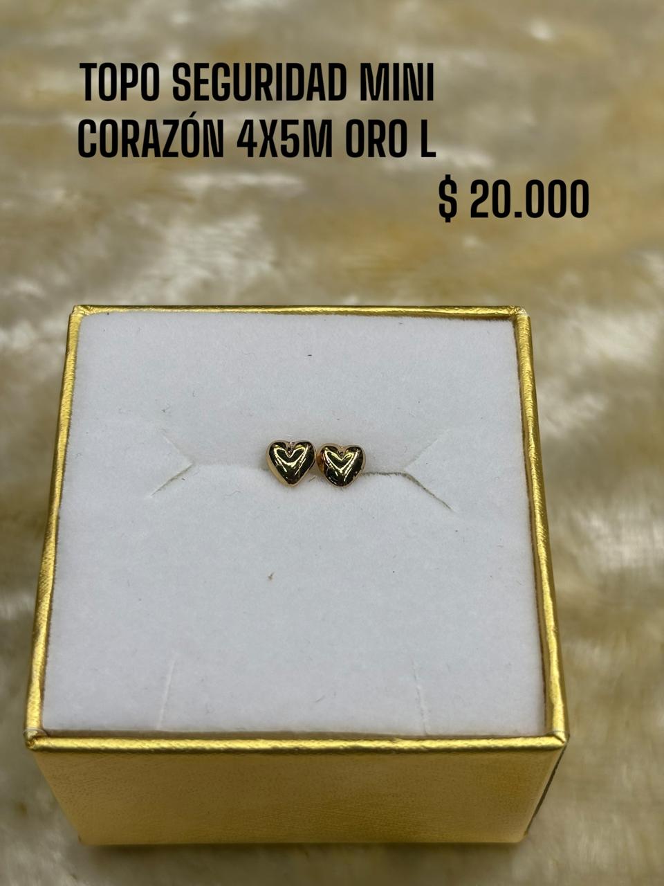 TOPO SEGURIDAD MINI CORAZÓN 4X5M ORO LAMINADO