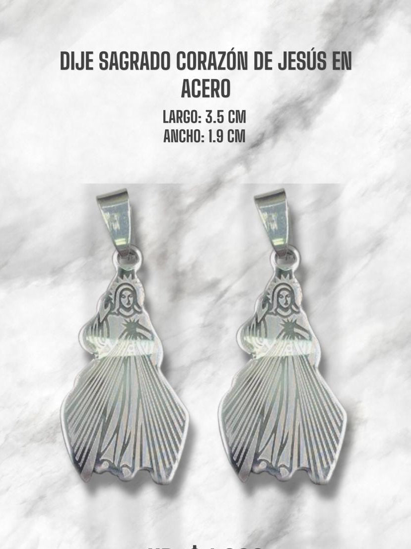 DIJE MEDALLA JESUS MISERICORDIOSO ACERO