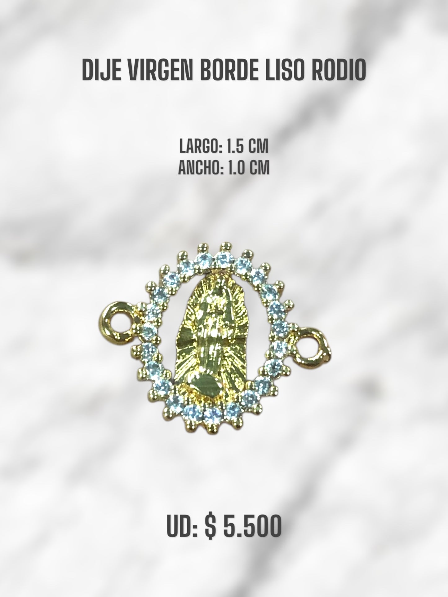DIJE VIRGEN BORDE LISO CIRCON