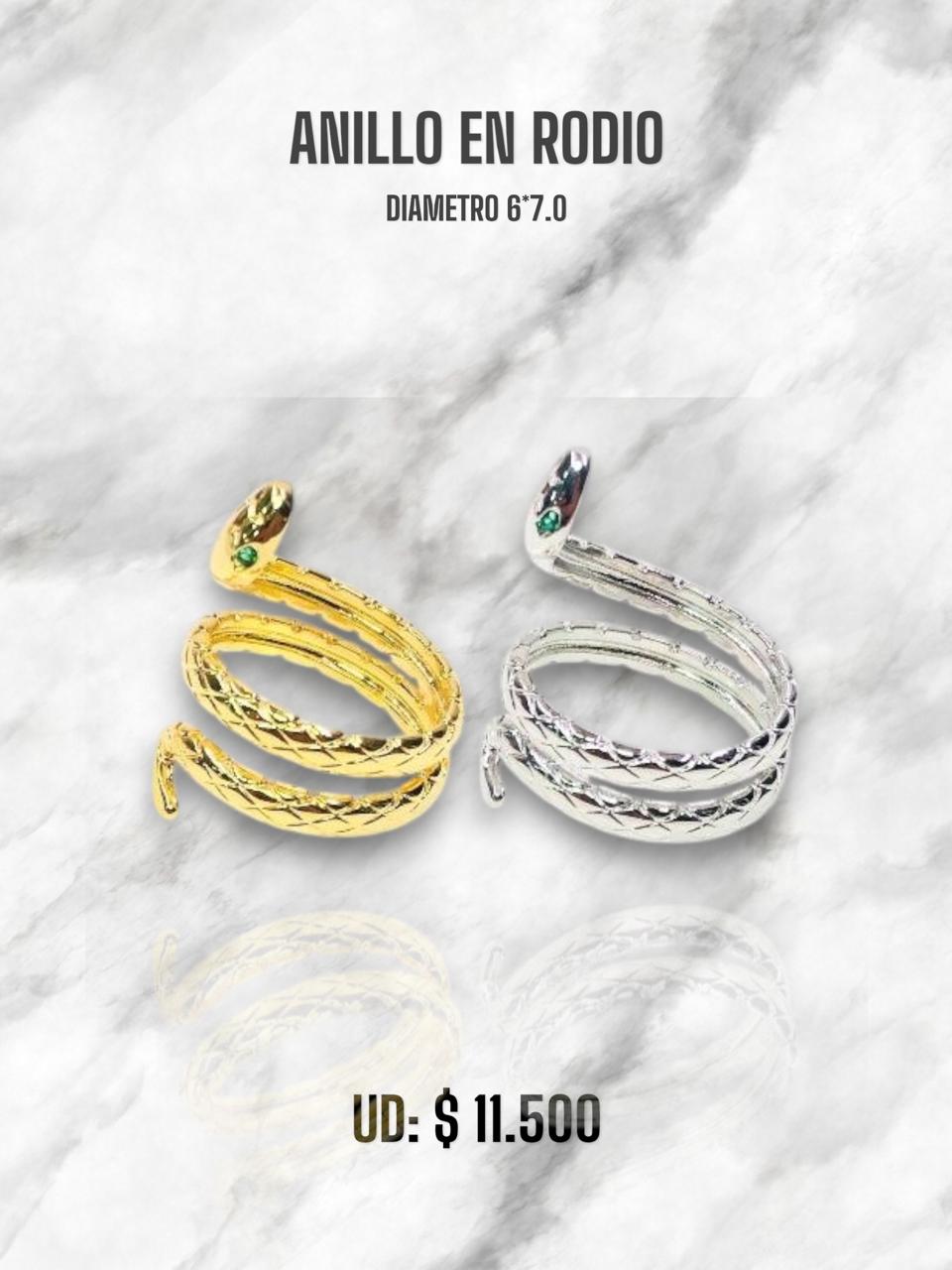 ANILLO SERPIENTE EN RODIO