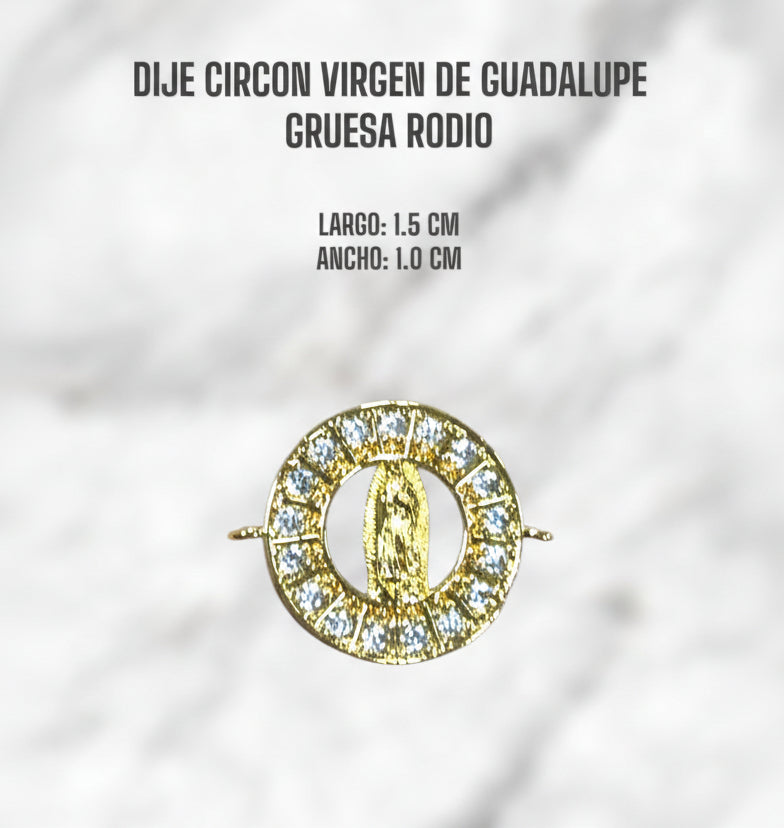 HERRAJE VIRGEN GUADALUPE CIRCON ABIERTA RODIO