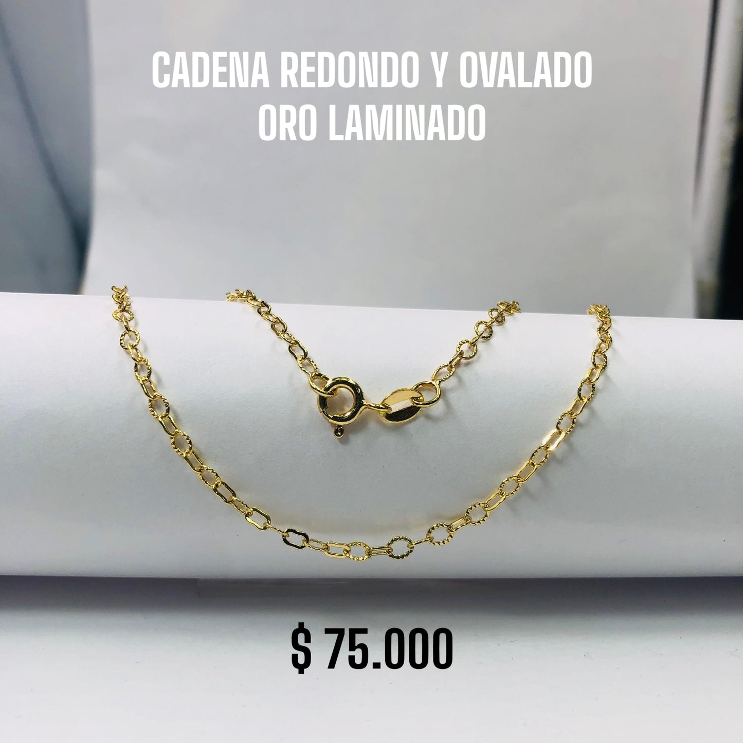 CADENA REDONDO Y OVALADO ORO LAMINADO