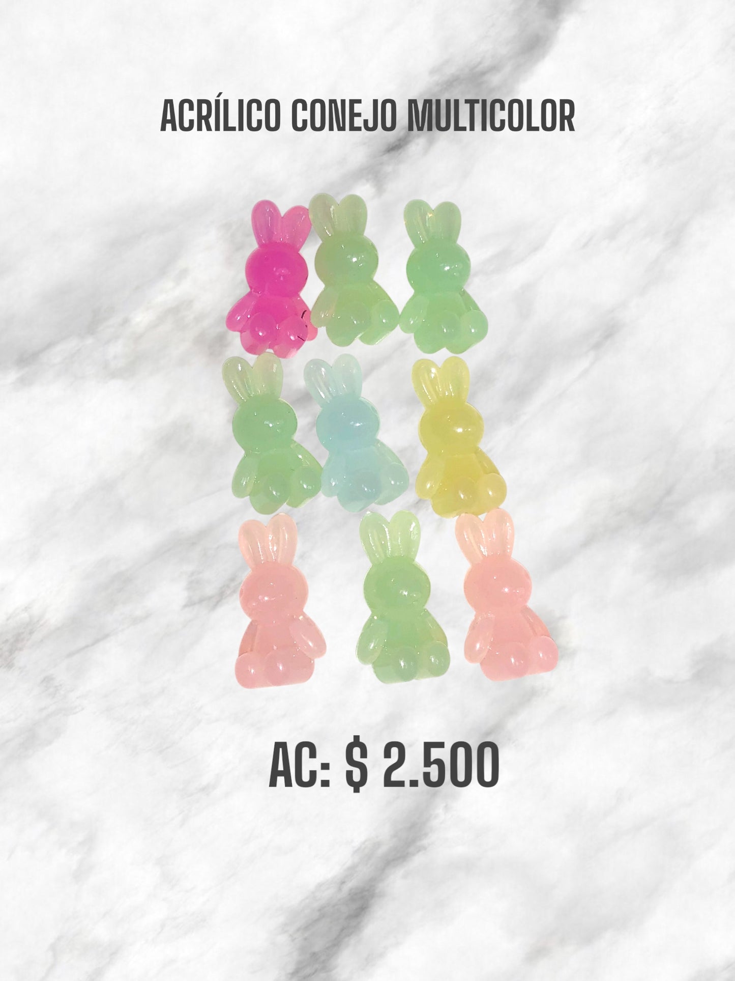 ACRÍLICO CONEJO MULTICOLOR