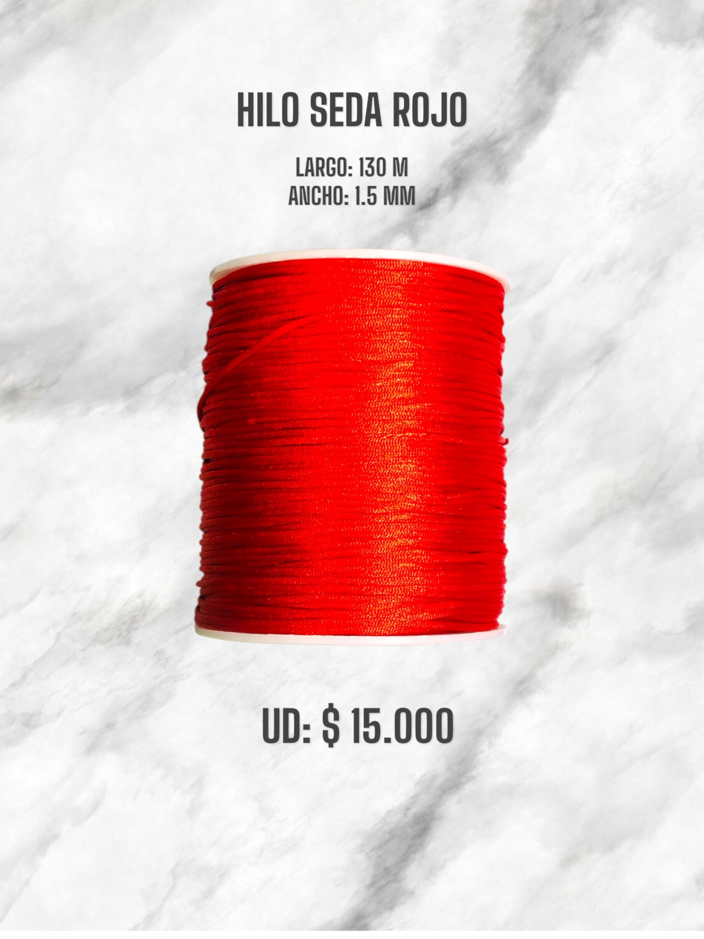 HILO SEDA ROJO 1.5MM 130M