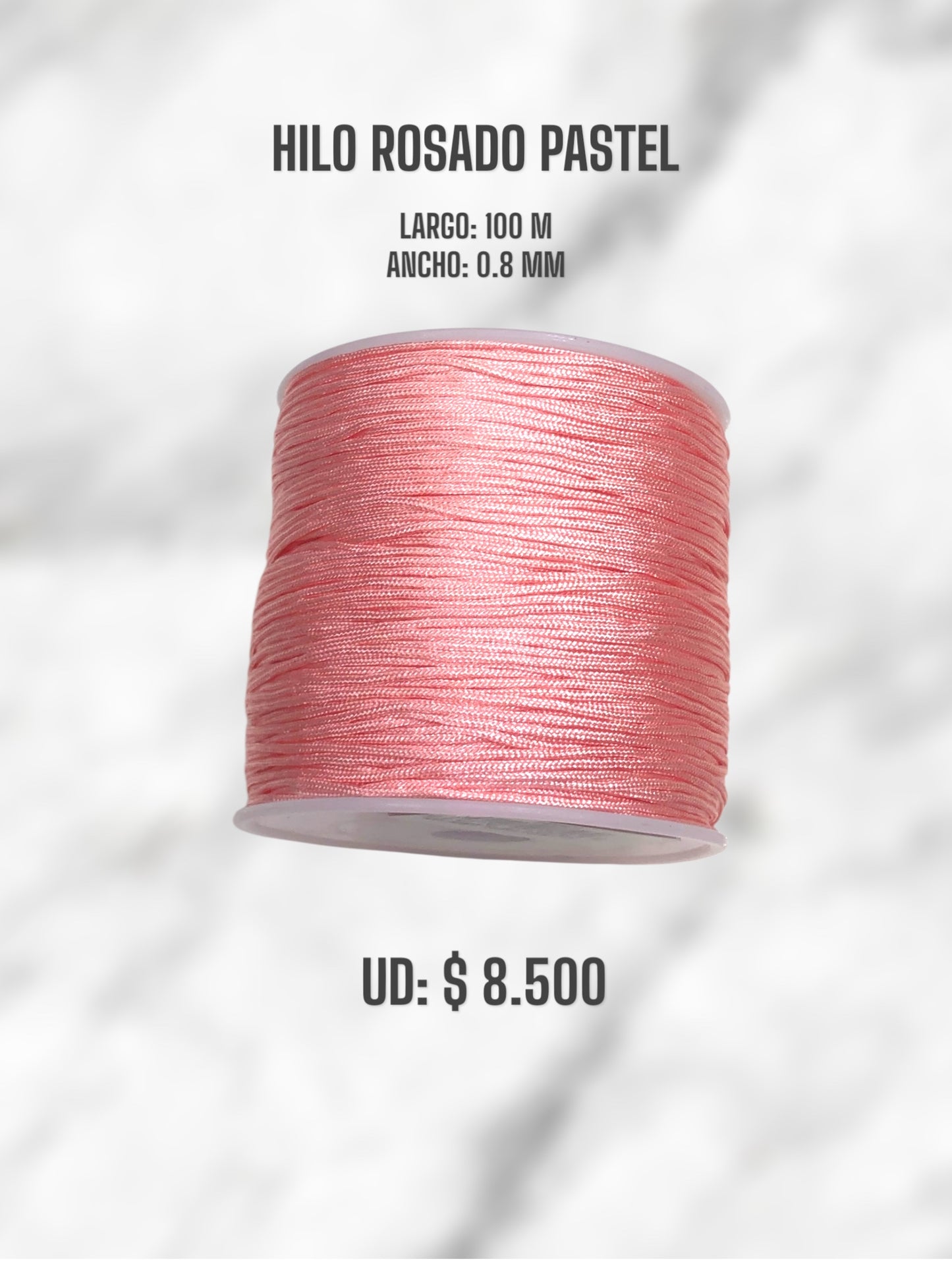 HILO ROSADO PASTEL 0.8MM 100M
