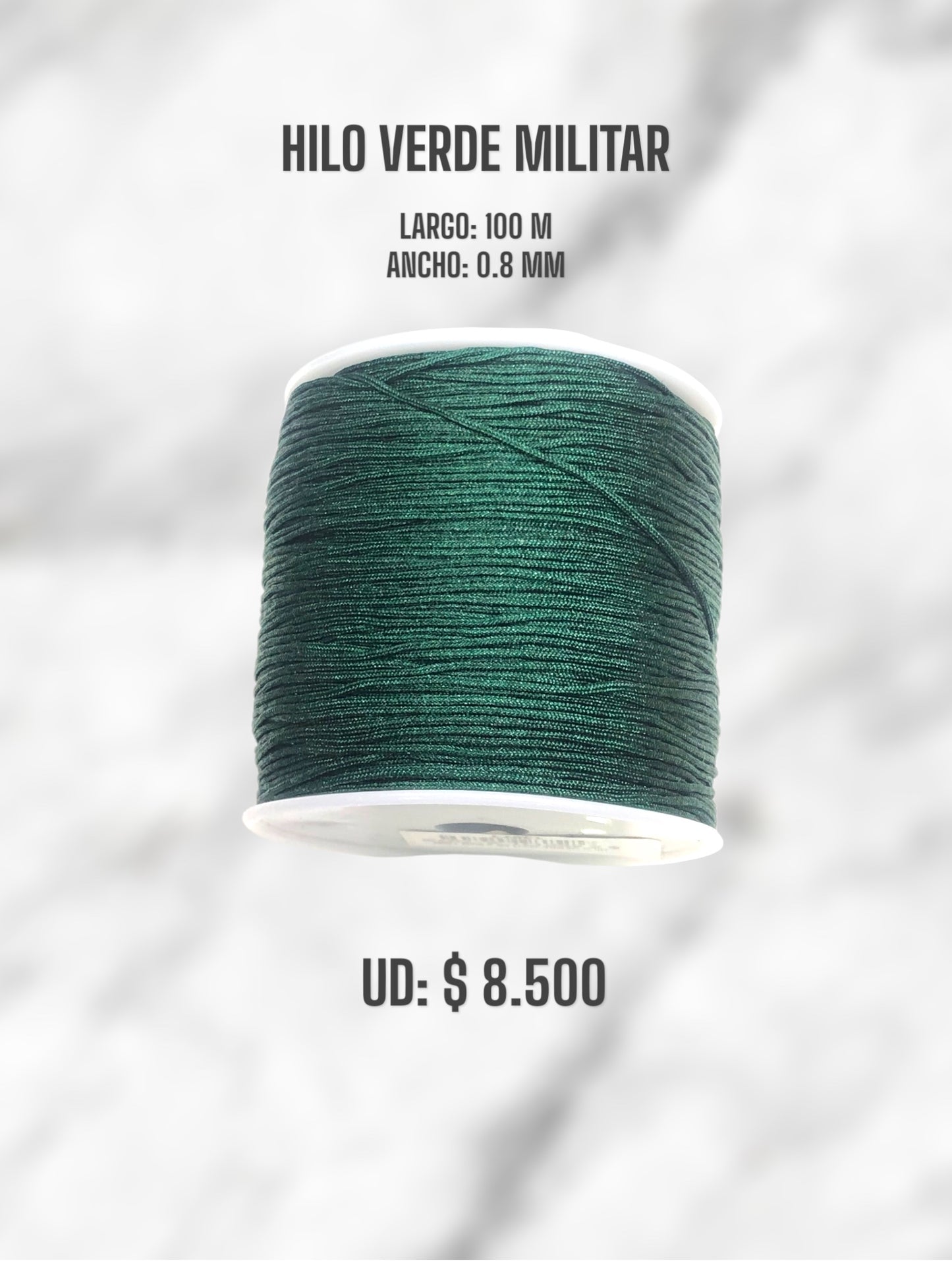 HILO VERDE MILITAR 0.8MM 100M