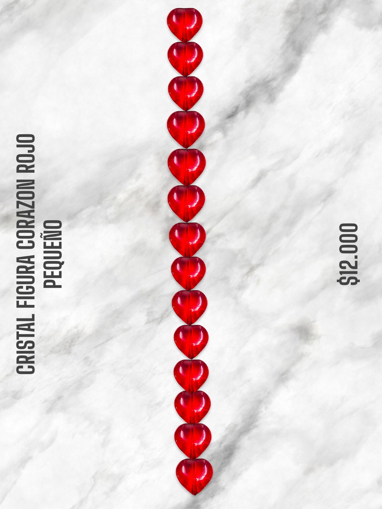 CRISTAL FIGURA CORAZÓN ROJO PEQUEÑO