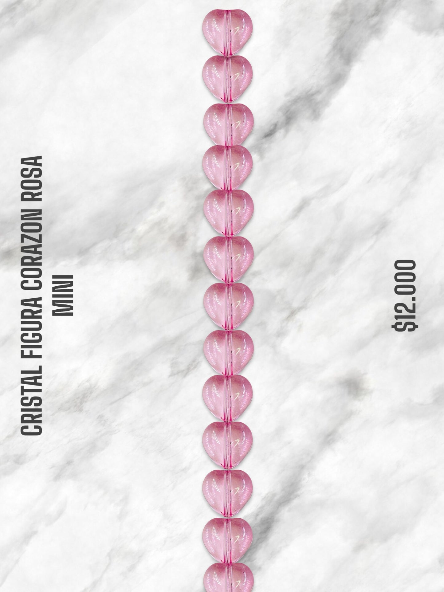 CRISTAL FIGURA CORAZÓN ROSADO PEQUEÑO