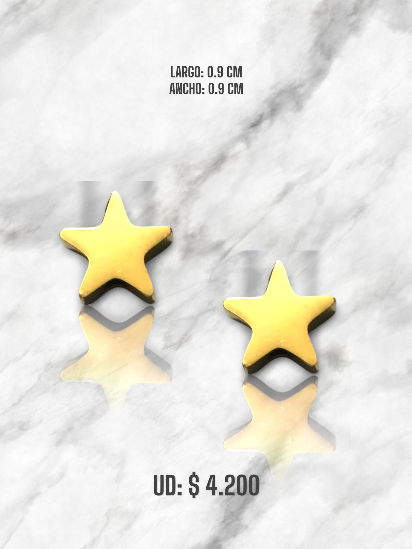DIJE ESTRELLA EN ACERO DORADO