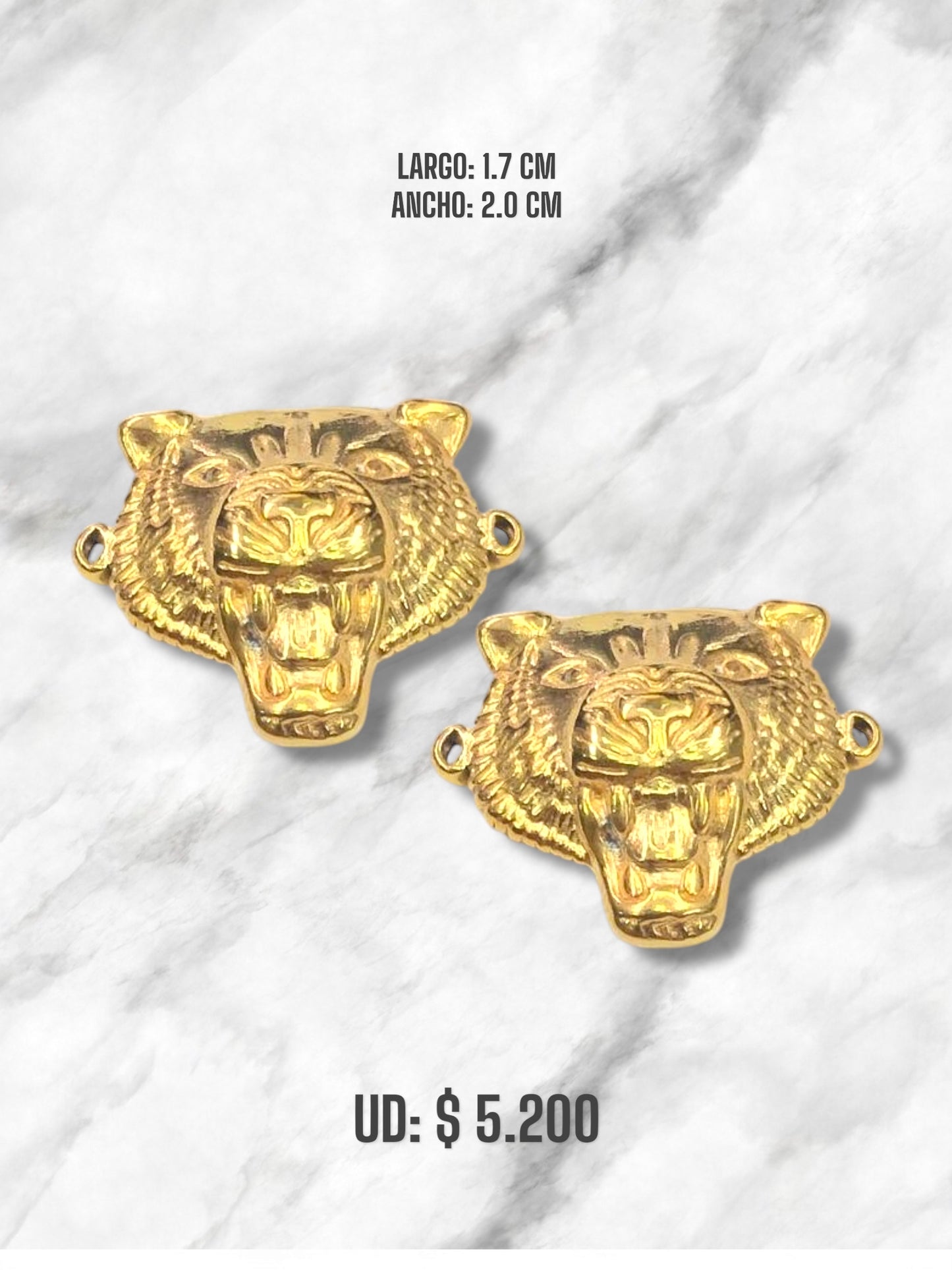 DIJE OSO EN ACERO DORADO