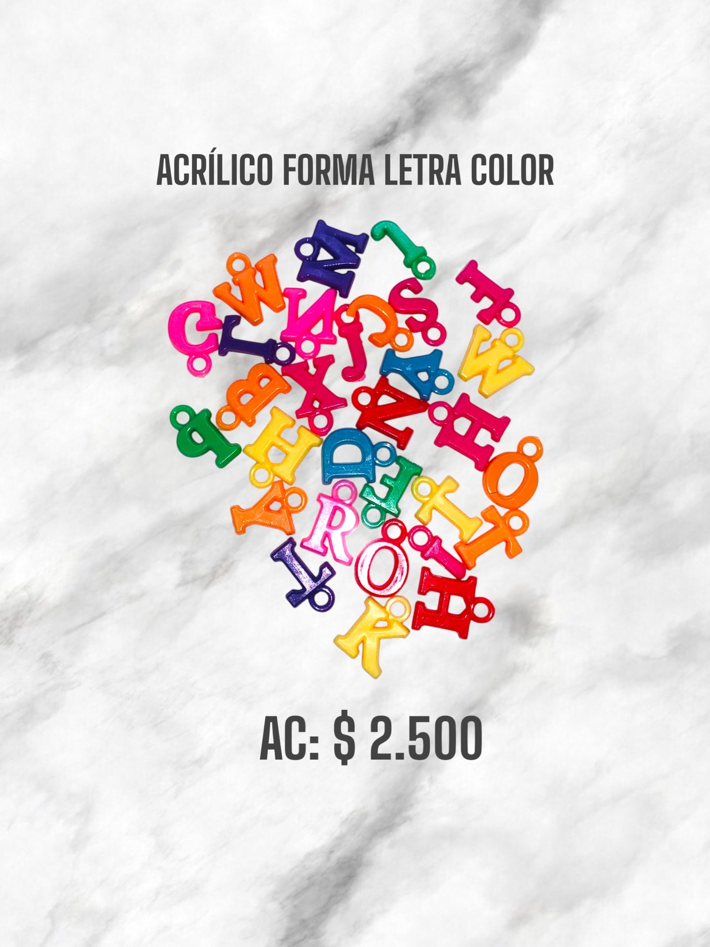 ACRÍLICO FORMA LETRA COLOR