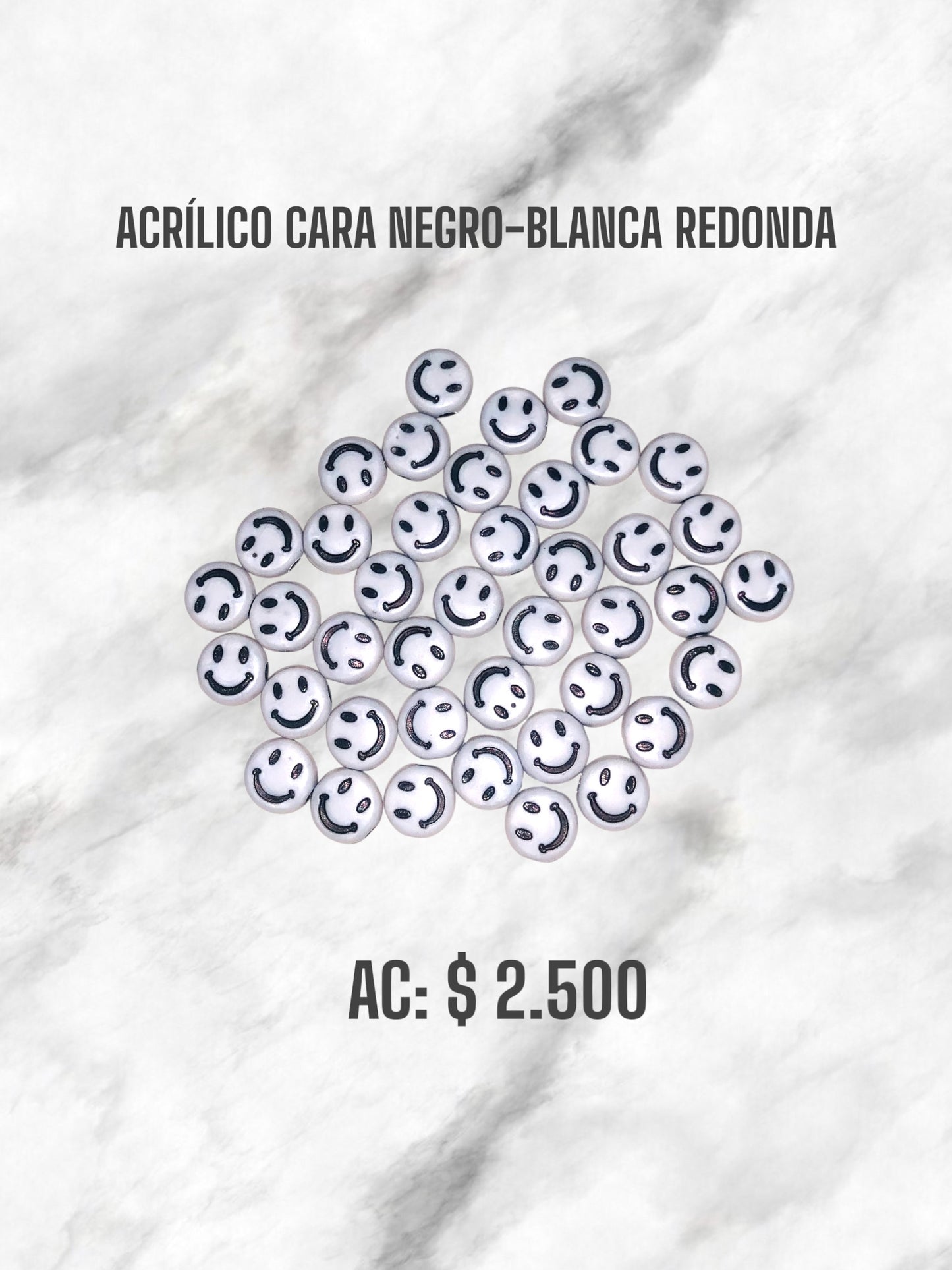 ACRÍLICO CARA NEGRO-BLANCA REDONDA