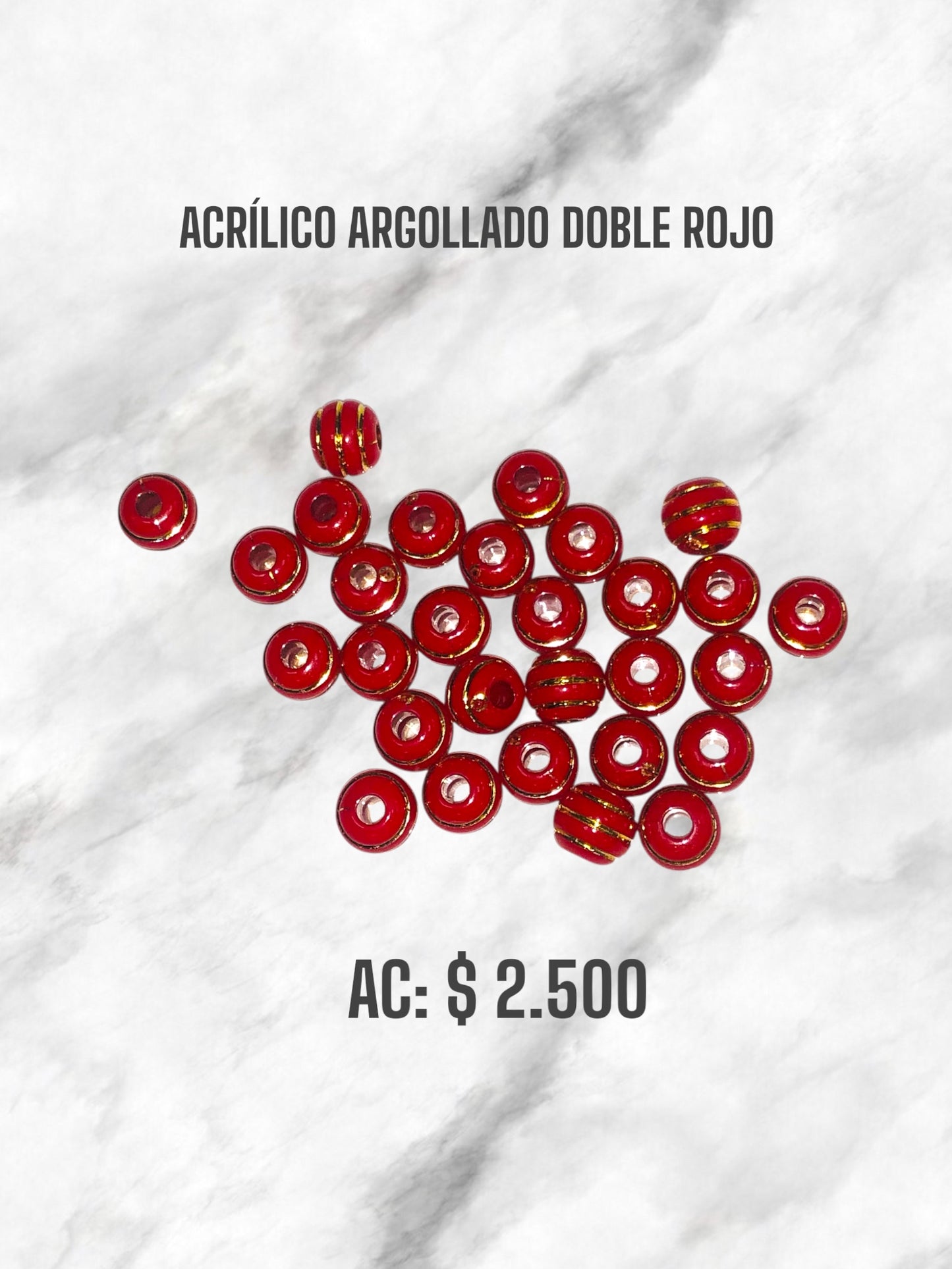 ACRÍLICO ARGOLLADO DOBLE ROJO