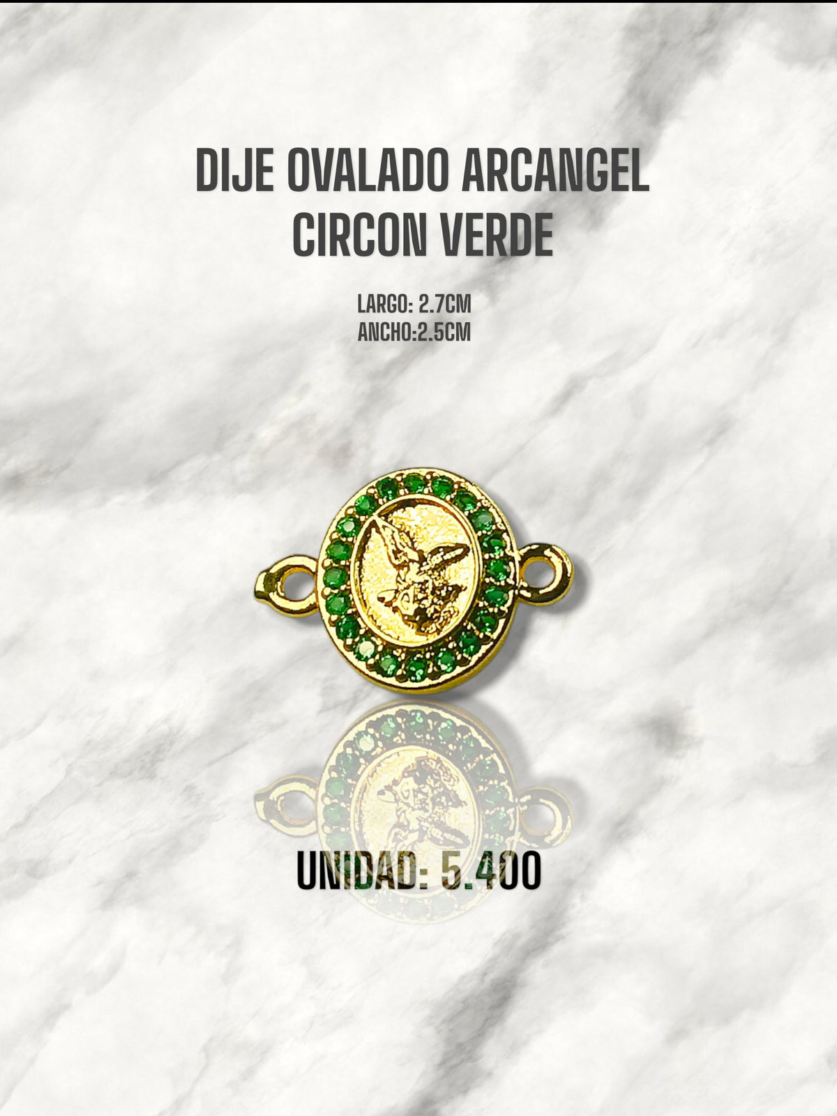 DIJE OVALADO ARCANGEL CIRCO VERDE