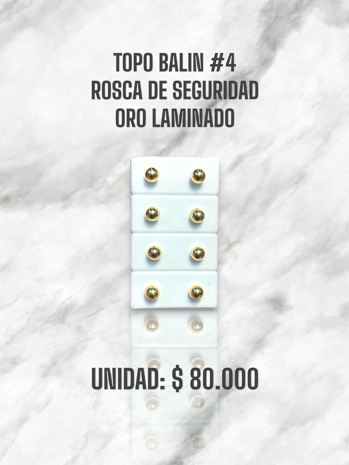 TOPO BALIN #4 ROSCA S. ORO LAMINADO