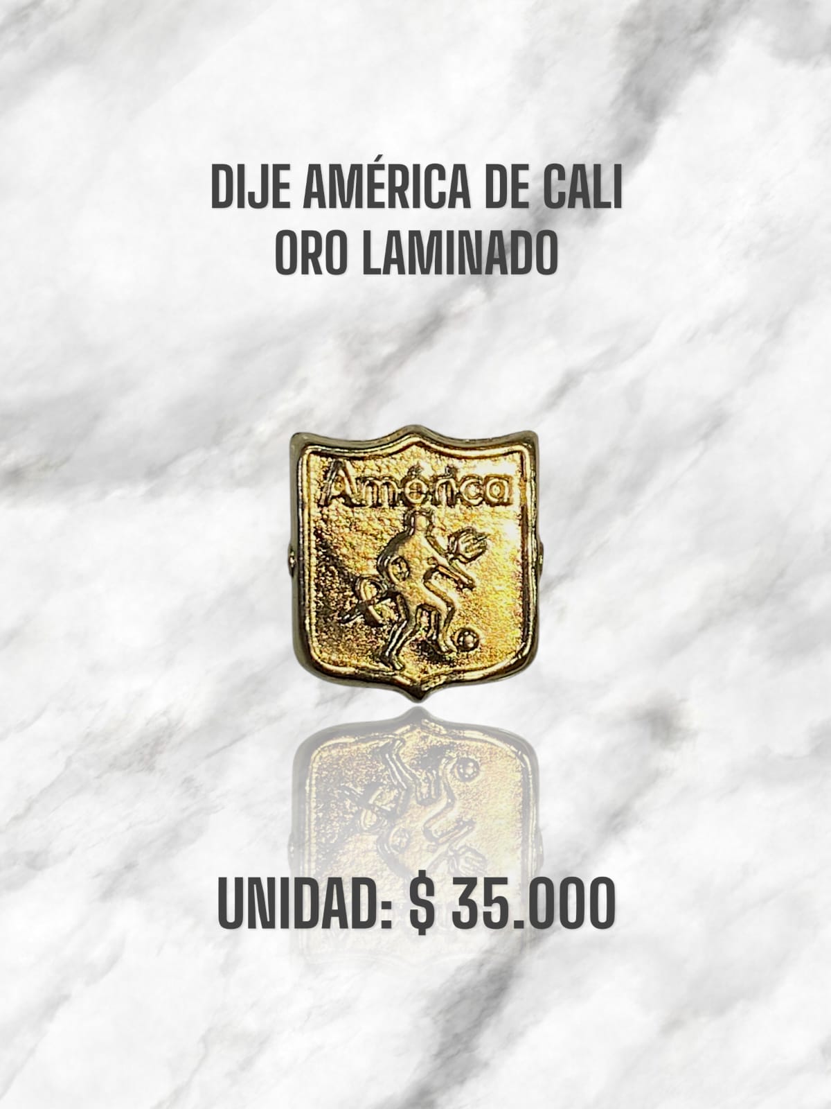 DIJE AMÉRICA DE CALI ORO LAMINADO