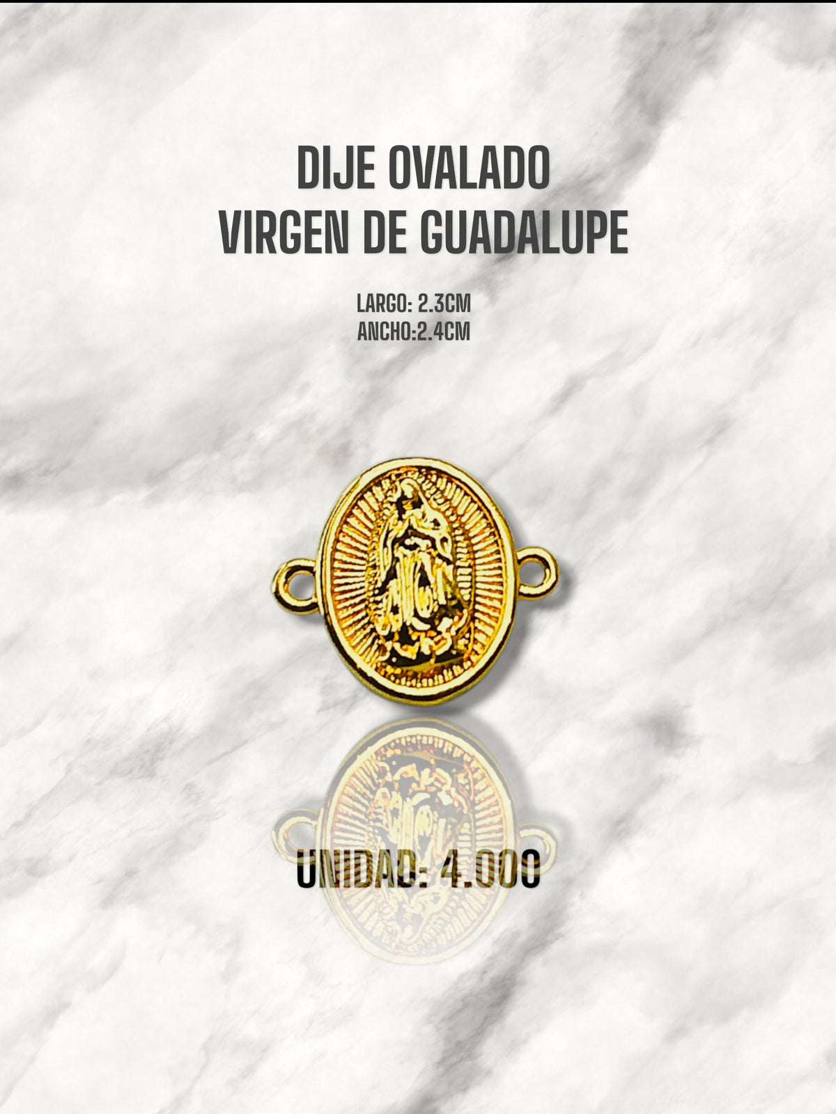 DIJE OVALADO VIRGEN DE GUADALUPE