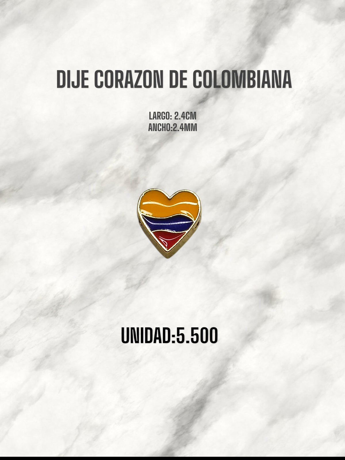 DIJE CORAZÓN DE COLOMBIA