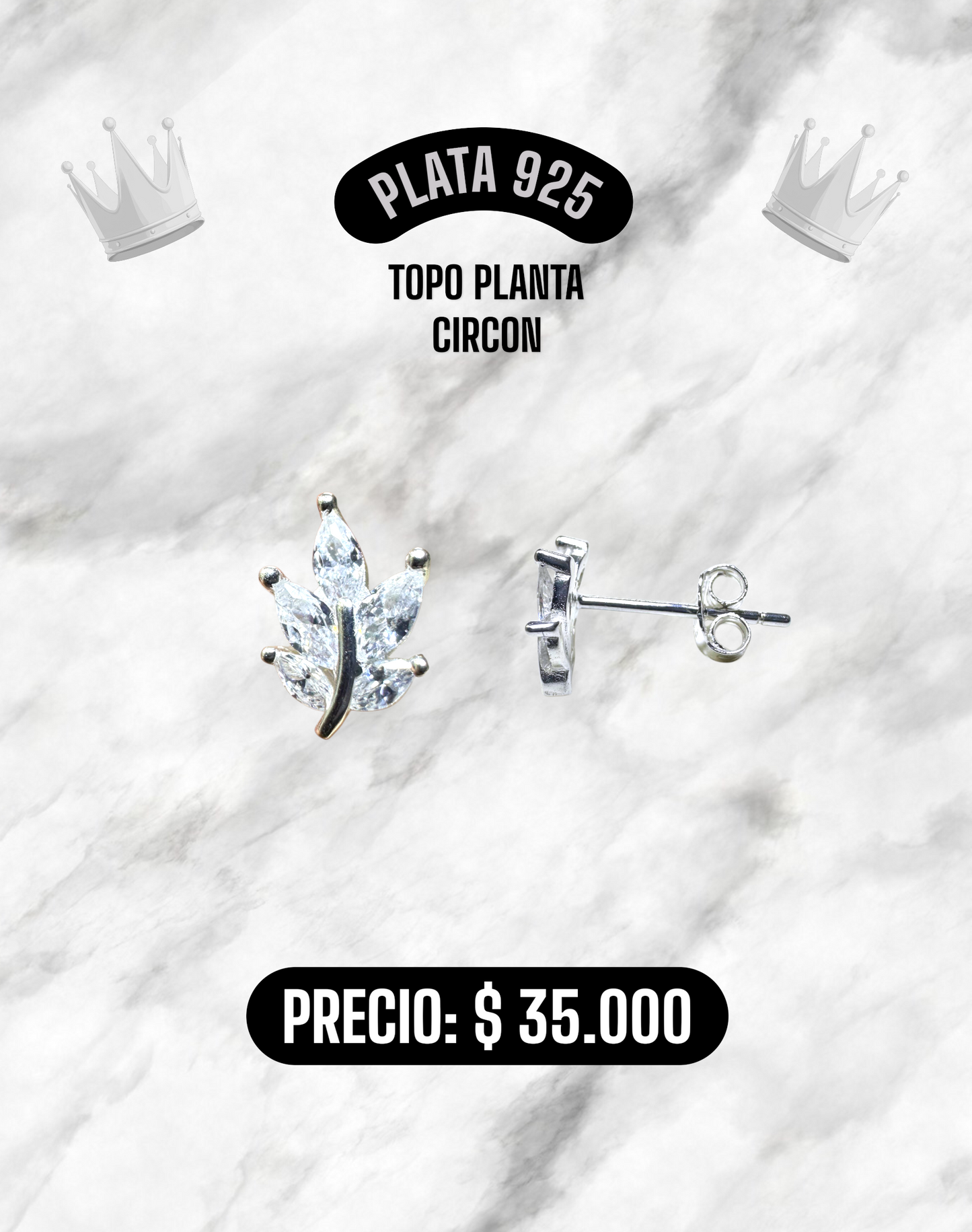 TOPO PLANTA CIRCON PLATA 925