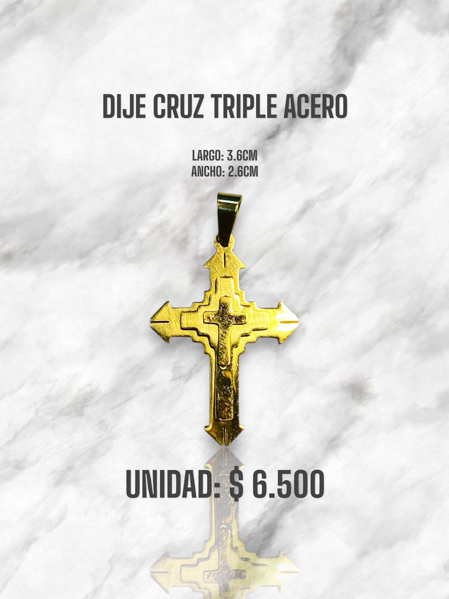 DIJE CRUZ TRIPLE ACERO