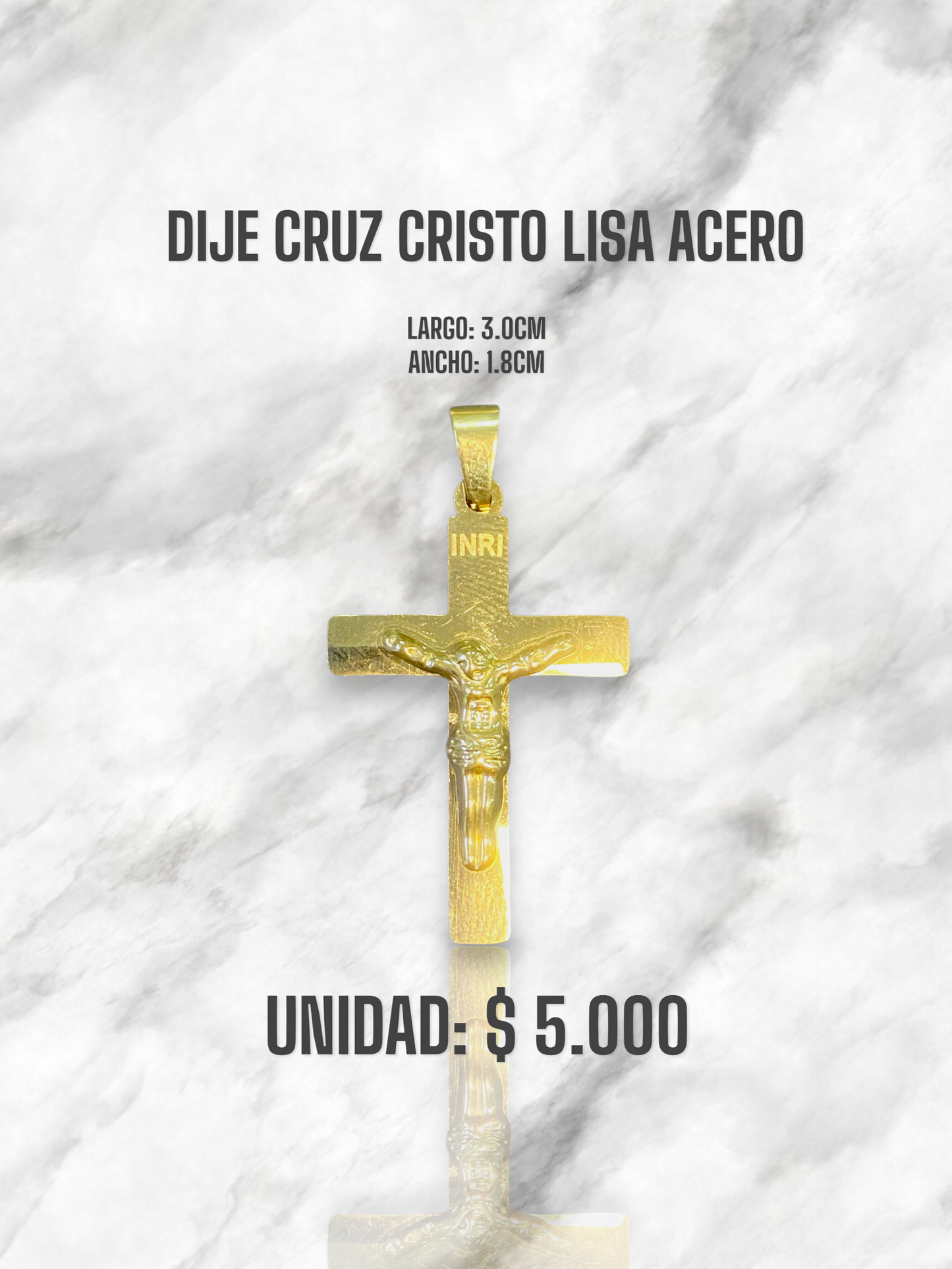 DIJE CRUZ CRISTO LISA ACERO