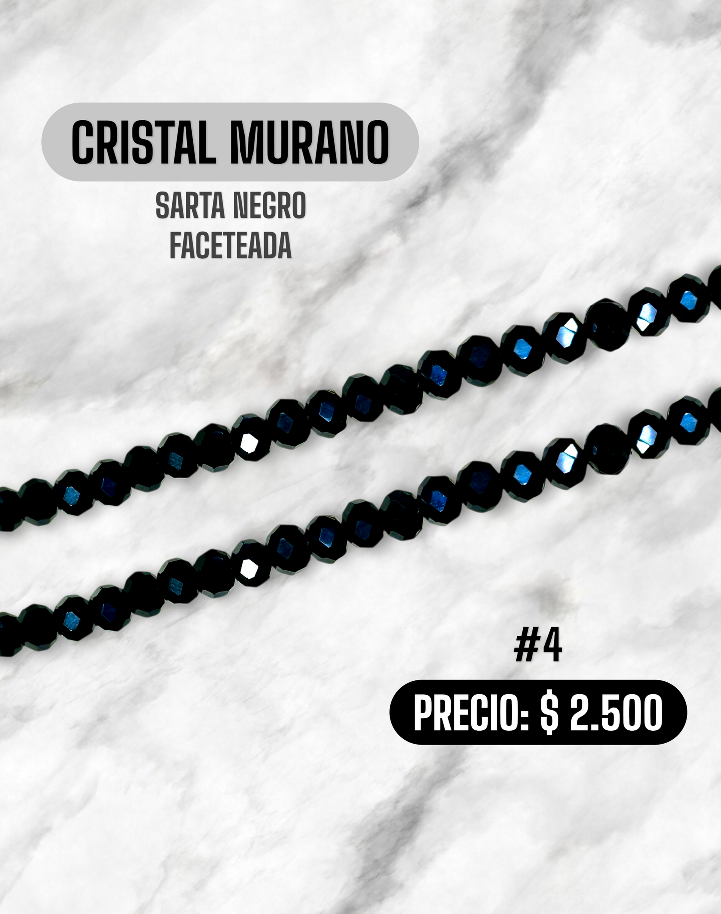 CRISTAL MURANO NEGRO FACETADA