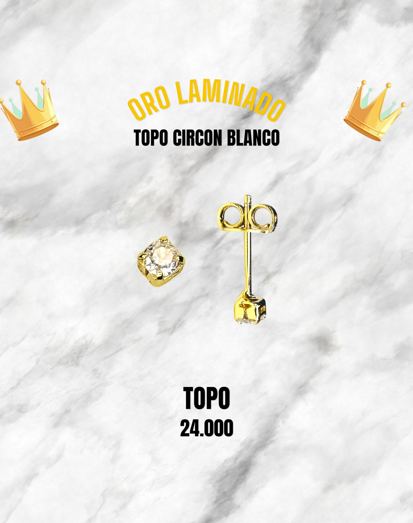 TOPO CIRCON BLANCO ORO LAMINADO