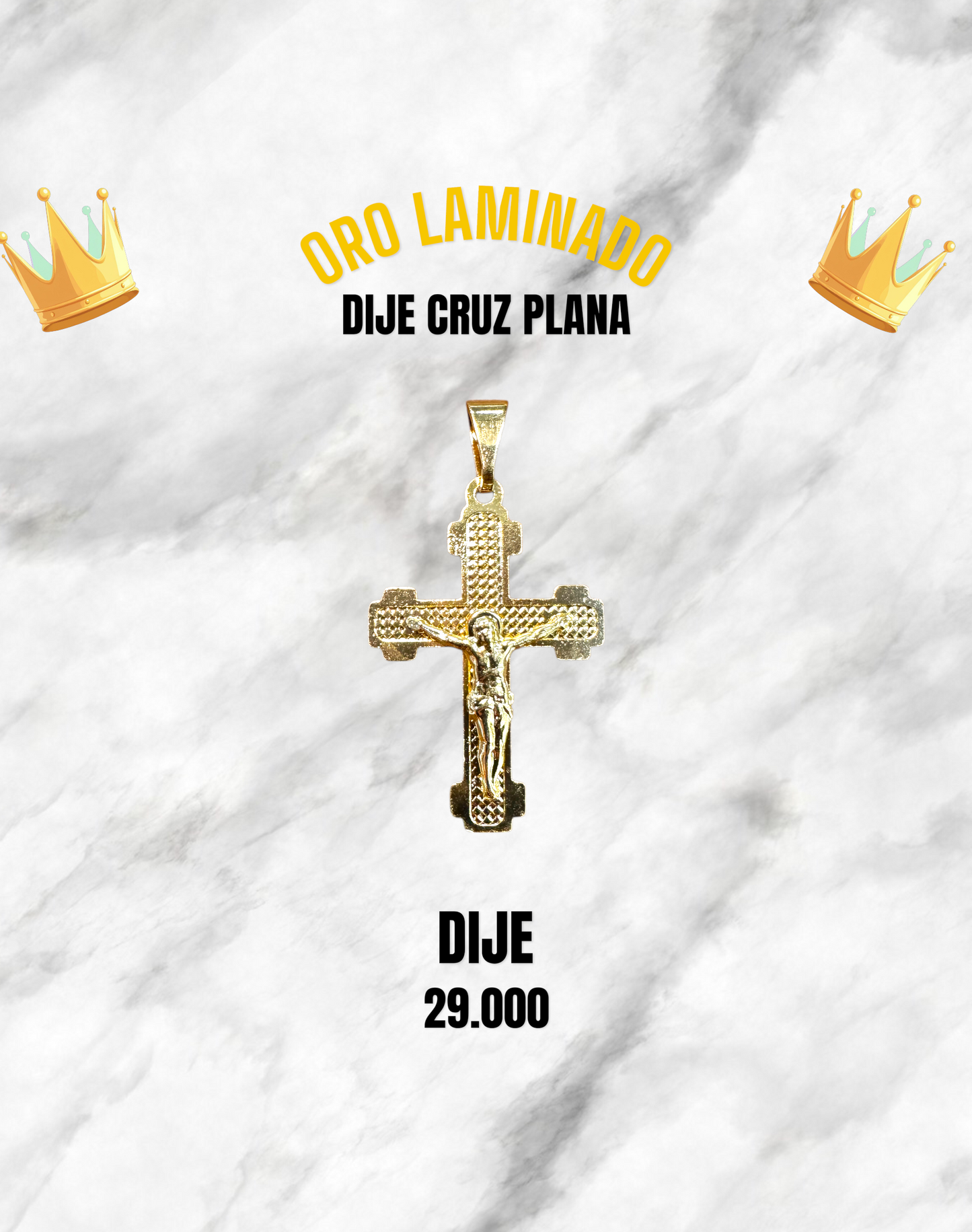 DIJE CRUZ PLANA ORO LAMINADO