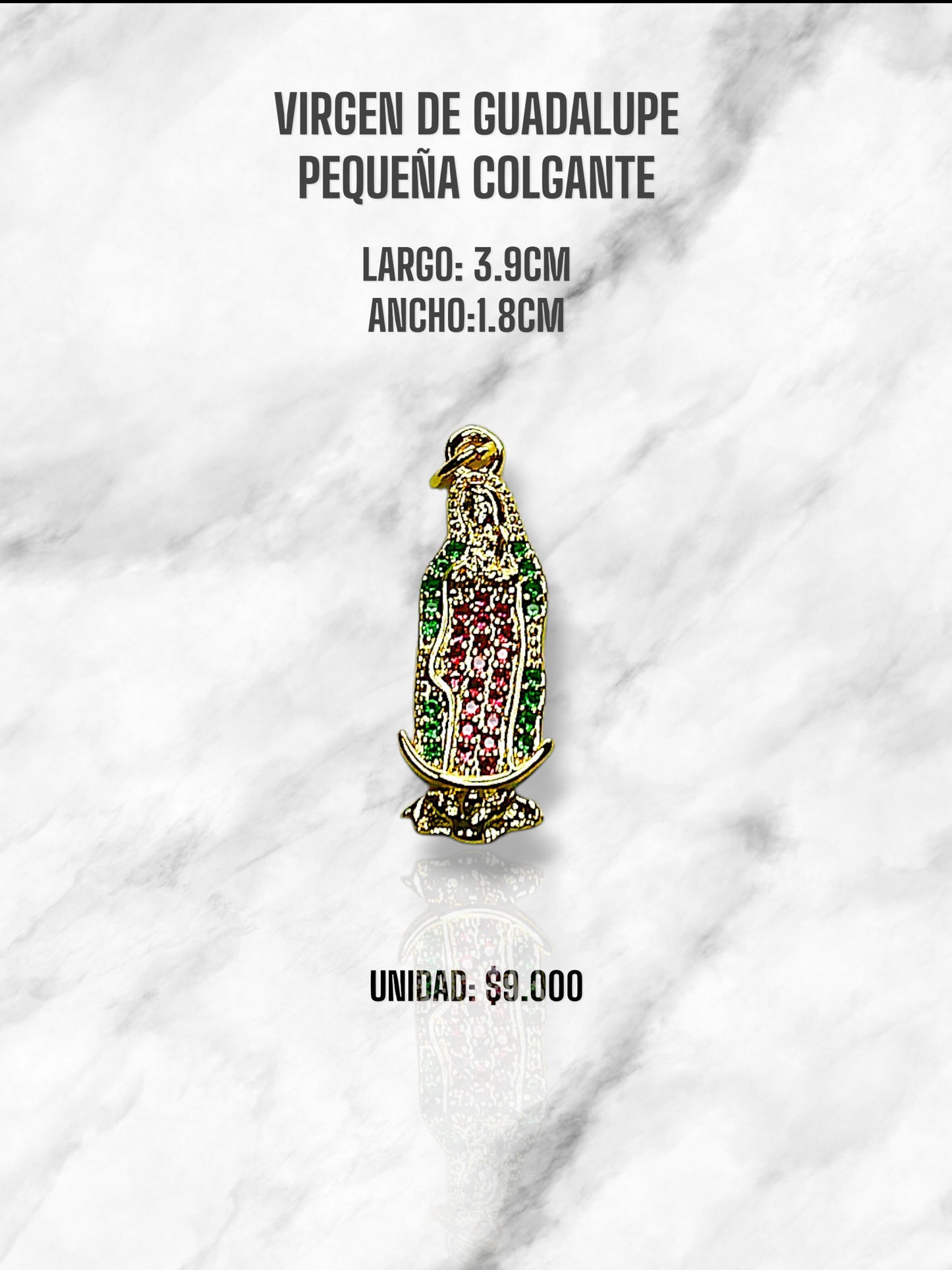 VIRGEN DE GUADALUPE PEQUEÑA COLGANTE