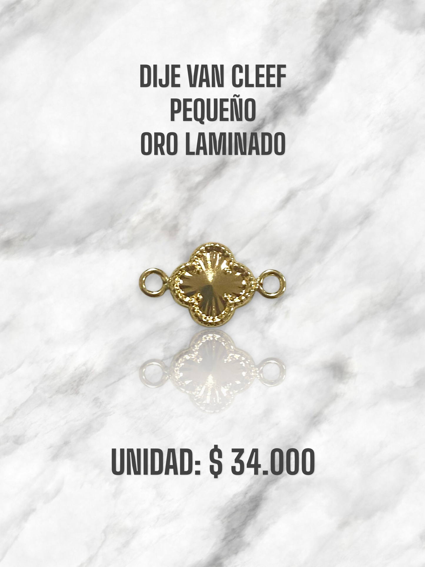 DIJE VAN CLEEF PEQUEÑO PULSO ORO LAMINADO