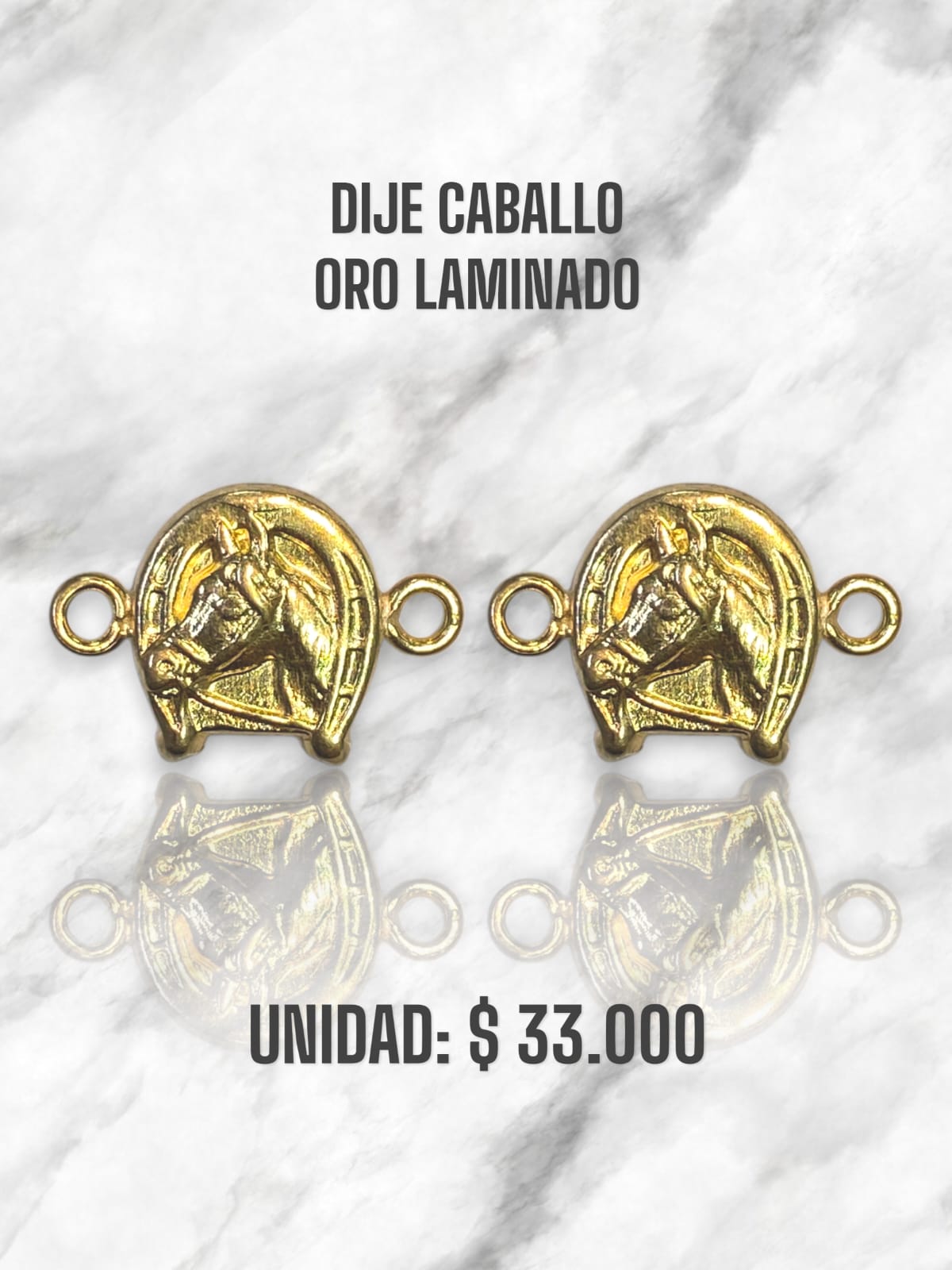 DIJE CABALLO PULSO ORO LAMINADO