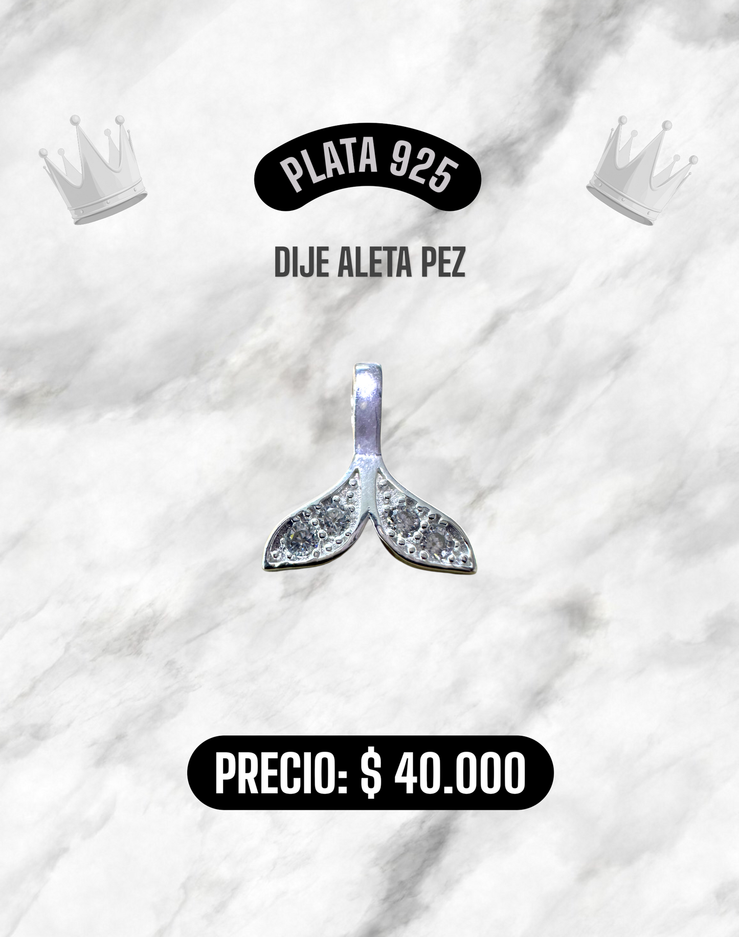 DIJE ALETA PEZ PLATA 925