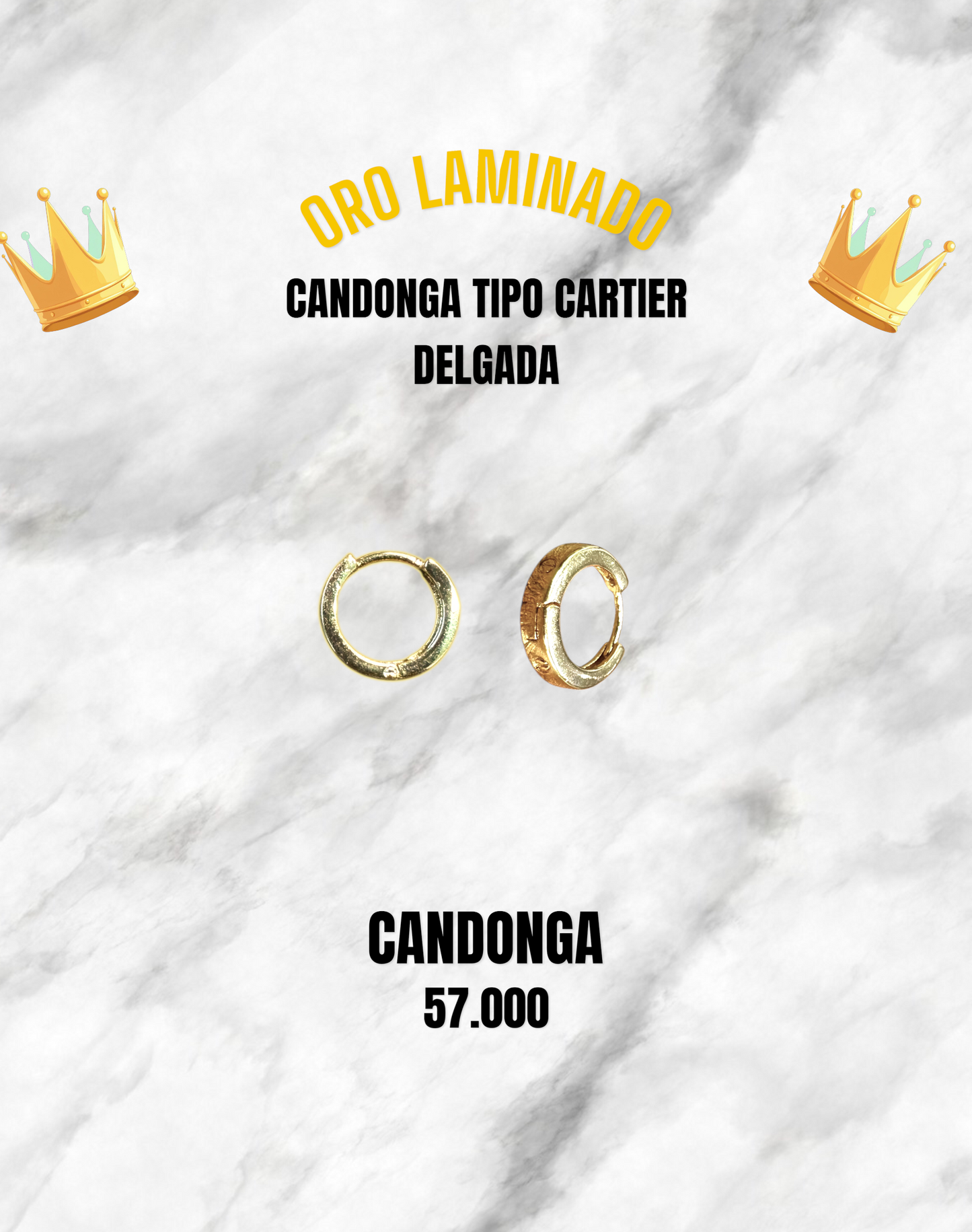 CANDONGA TIPO CARTIER DELGADA ORO LAMINADO