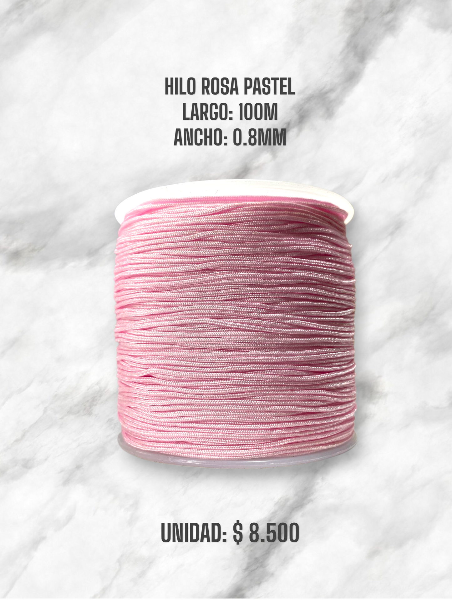 HILO ROSA PASTEL 0.8MM 100M