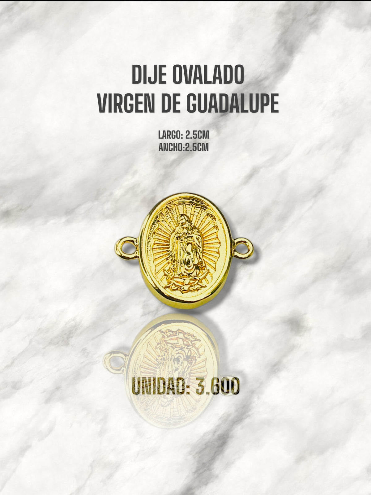 DIJE OVALADO VIRGEN DE GUADALUPE
