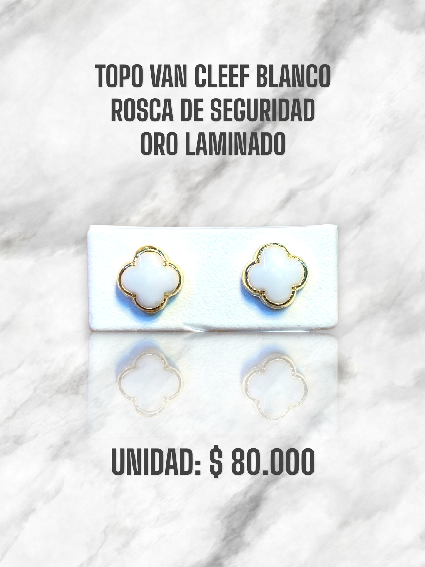 TOPO VAN CLEEF BLANCO ROSCA S. ORO LAMINADO