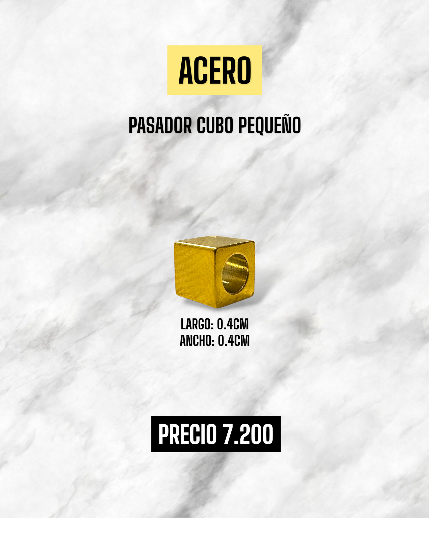 PASADOR CUBO ACERO DORADO