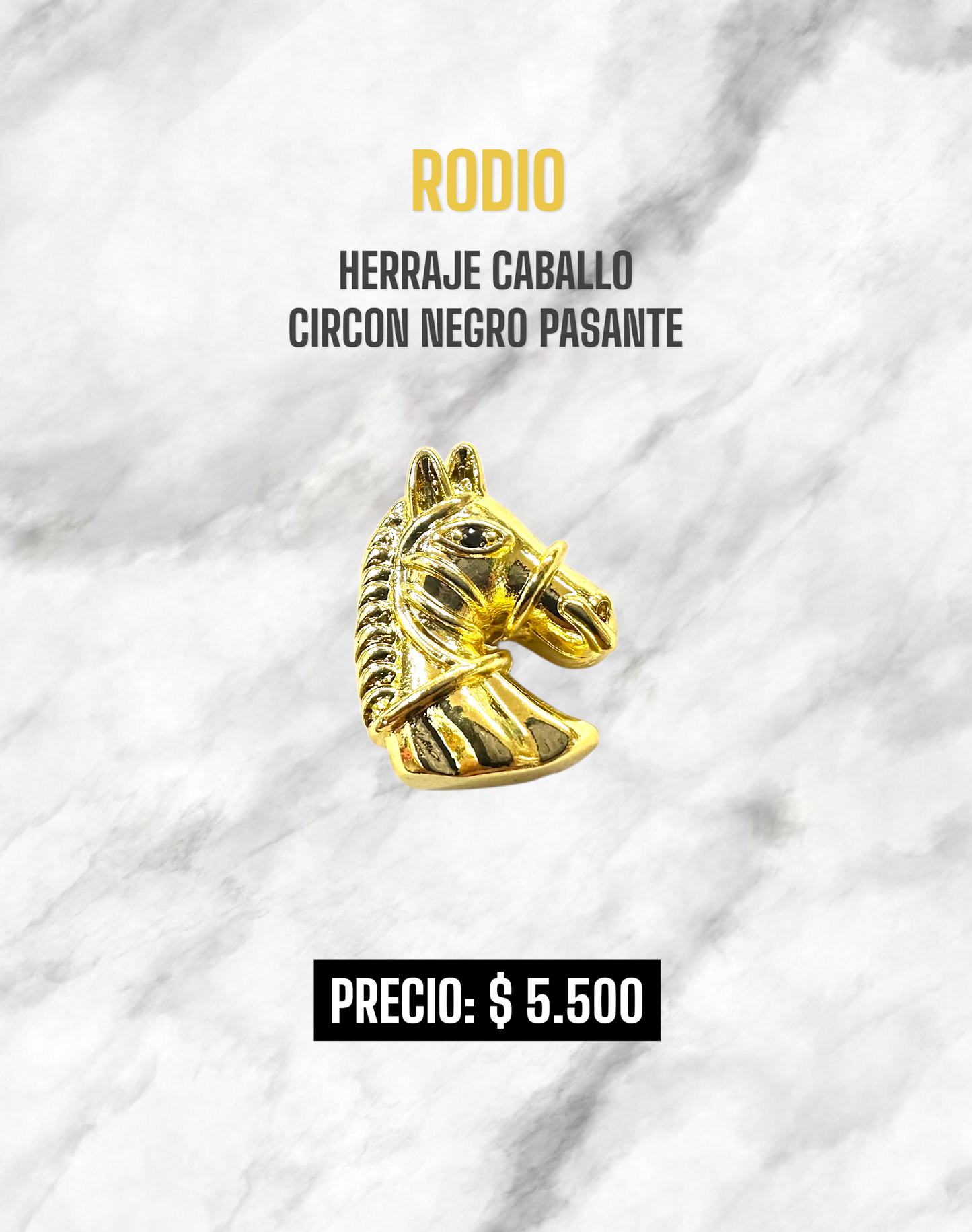 HERRAJE CABALLO CIRCON NEGRO PASANTE RODIO