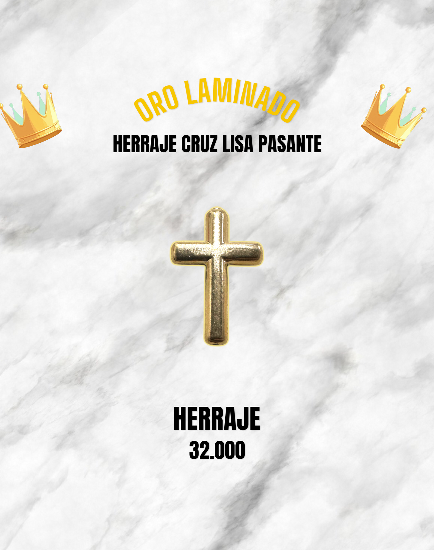 DIJE CRUZ LISA PASANTE ORO LAMINADO