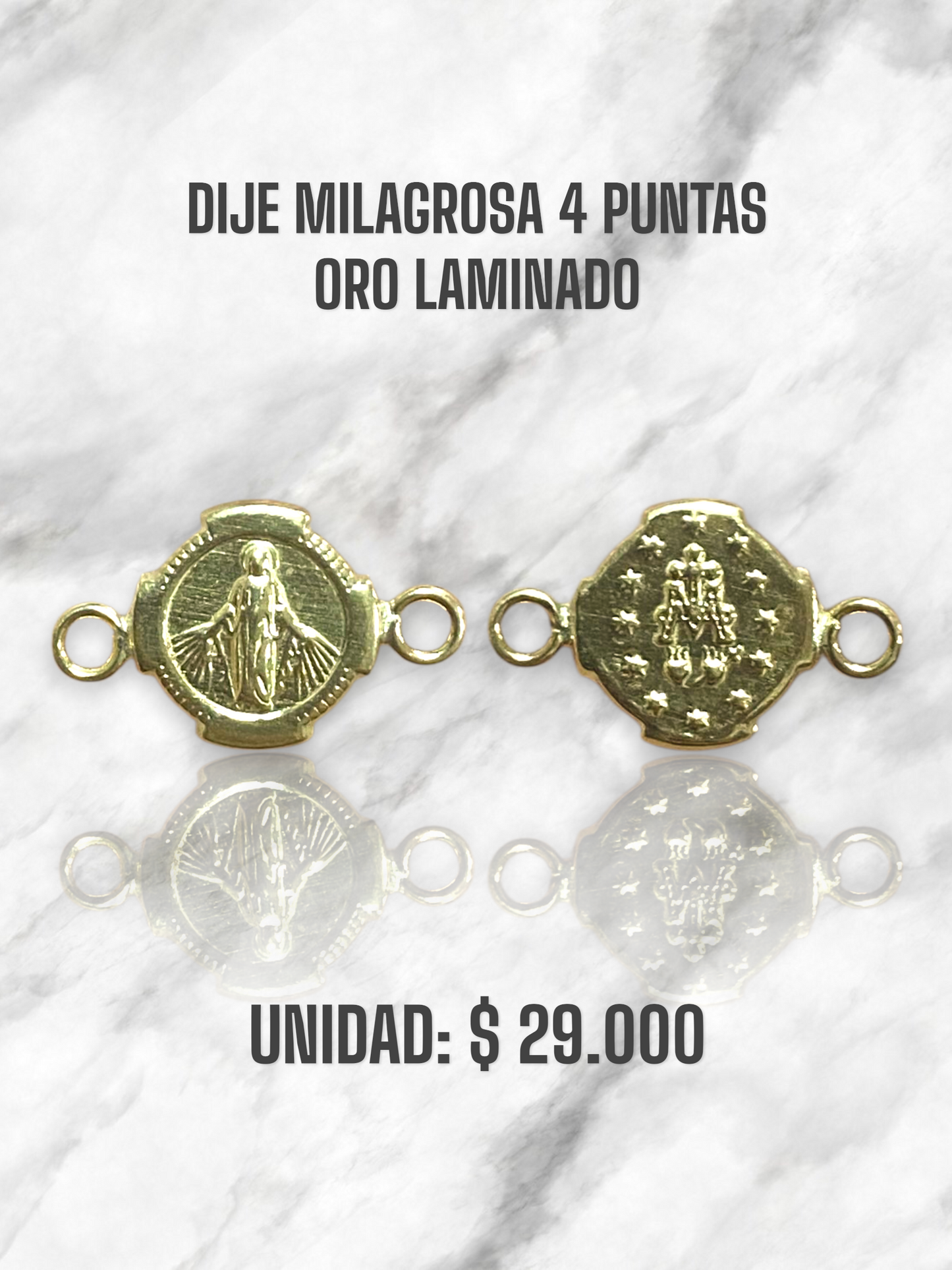 DIJE MILAGROSA 4 PUNTAS PULSO ORO LAMINADO