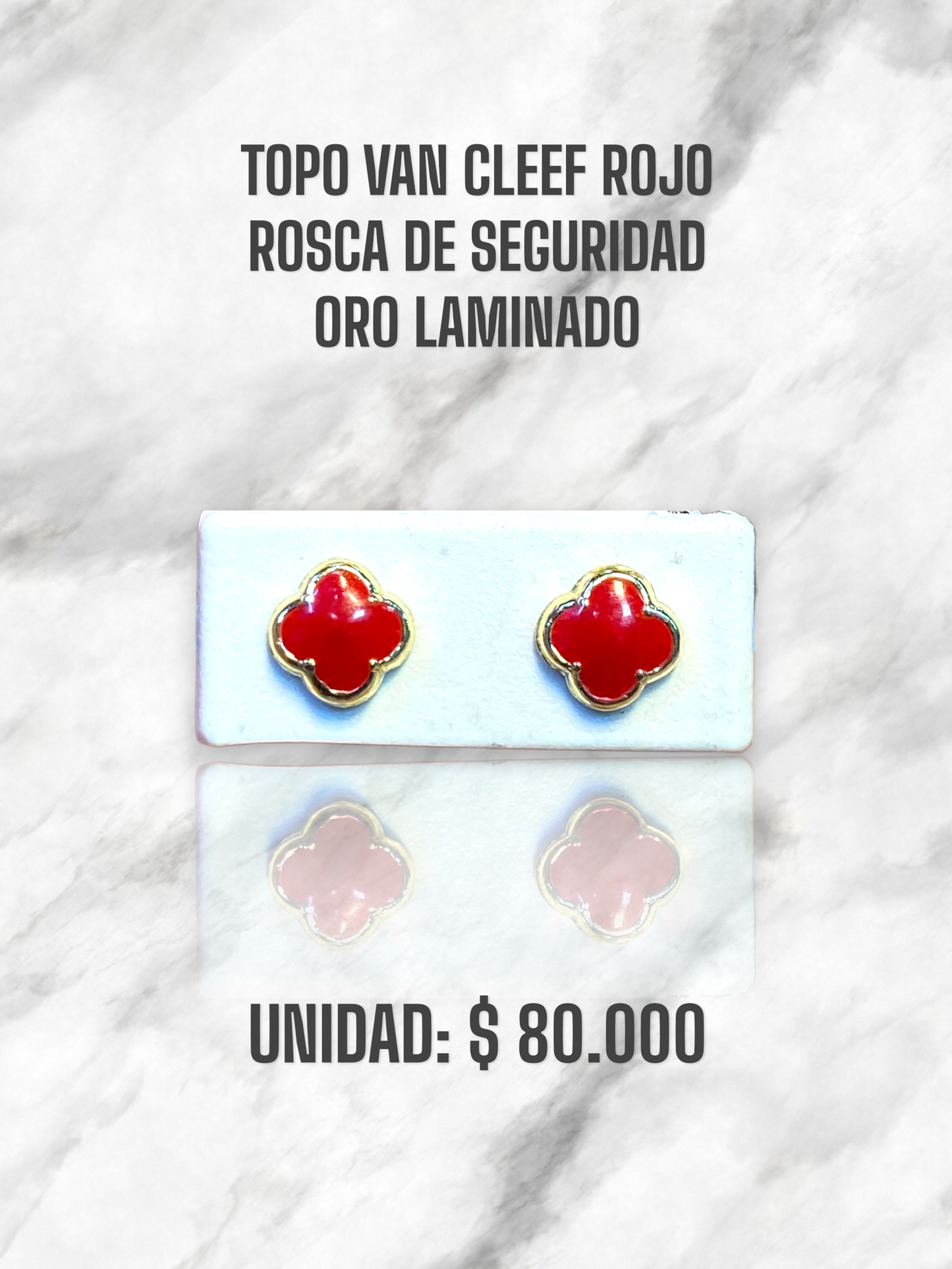 TOPO VAN CLEEF ROJO ROSCA S. ORO LAMINADO